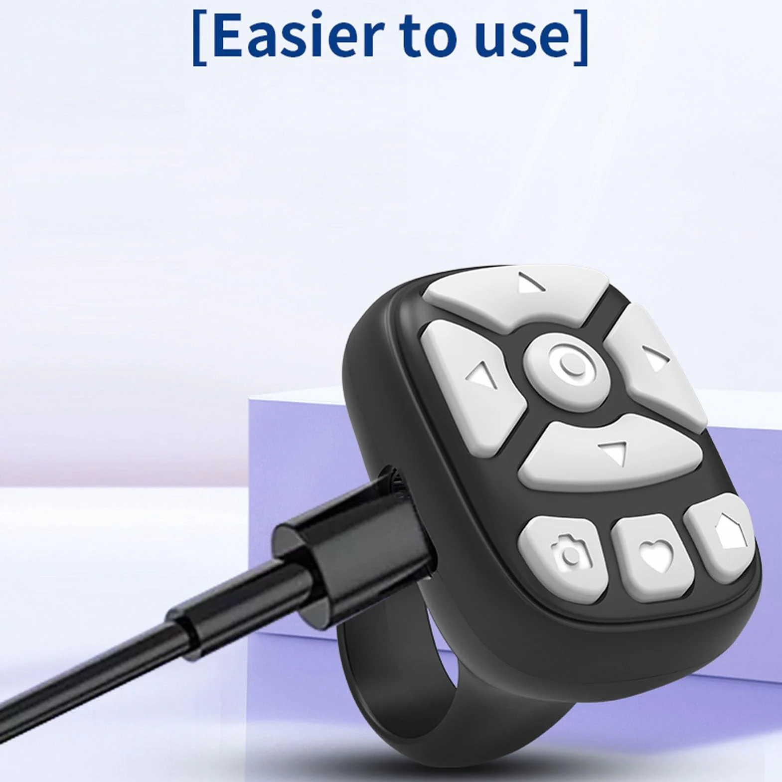Remote Control Page Turner, Scrolling Ring for TIKTok, Bezprzewodowa Kamera Zdalna Migawka, Przewijane Pierścienie Aparat Zdalny Pilot do Telefonów Tablet (Topiky6g5ncb4k9x-11)