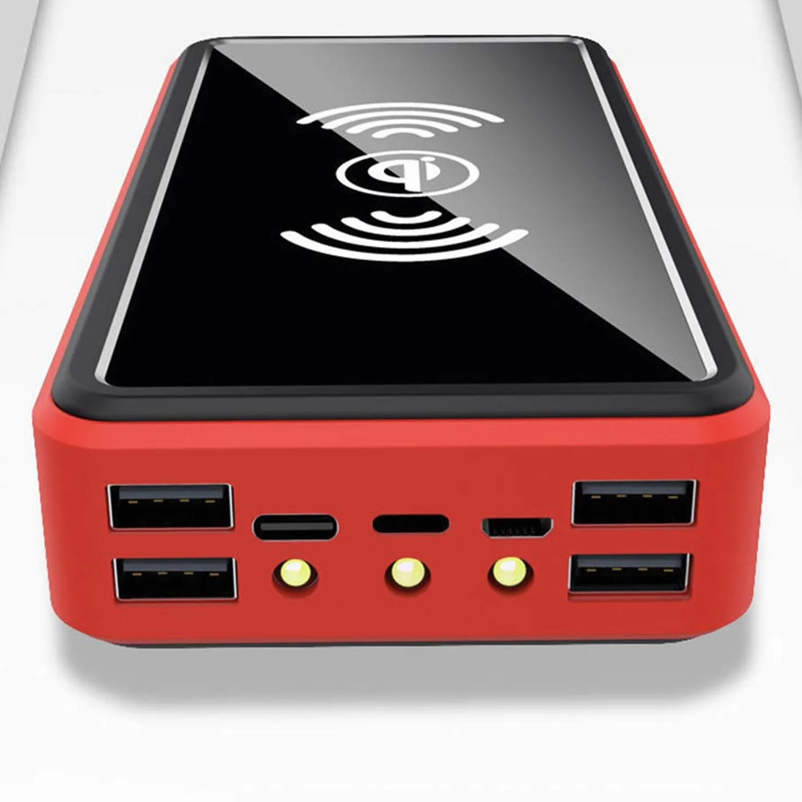 Ładowarka solarna 100000 mAh przenośny powerbank, kompaktowa ładowarka do szybkiego ładowania, zewnętrzna bateria zapasowa, ogromna pojemność do smartfonów, tabletów, konsol do gier (czerwona)
