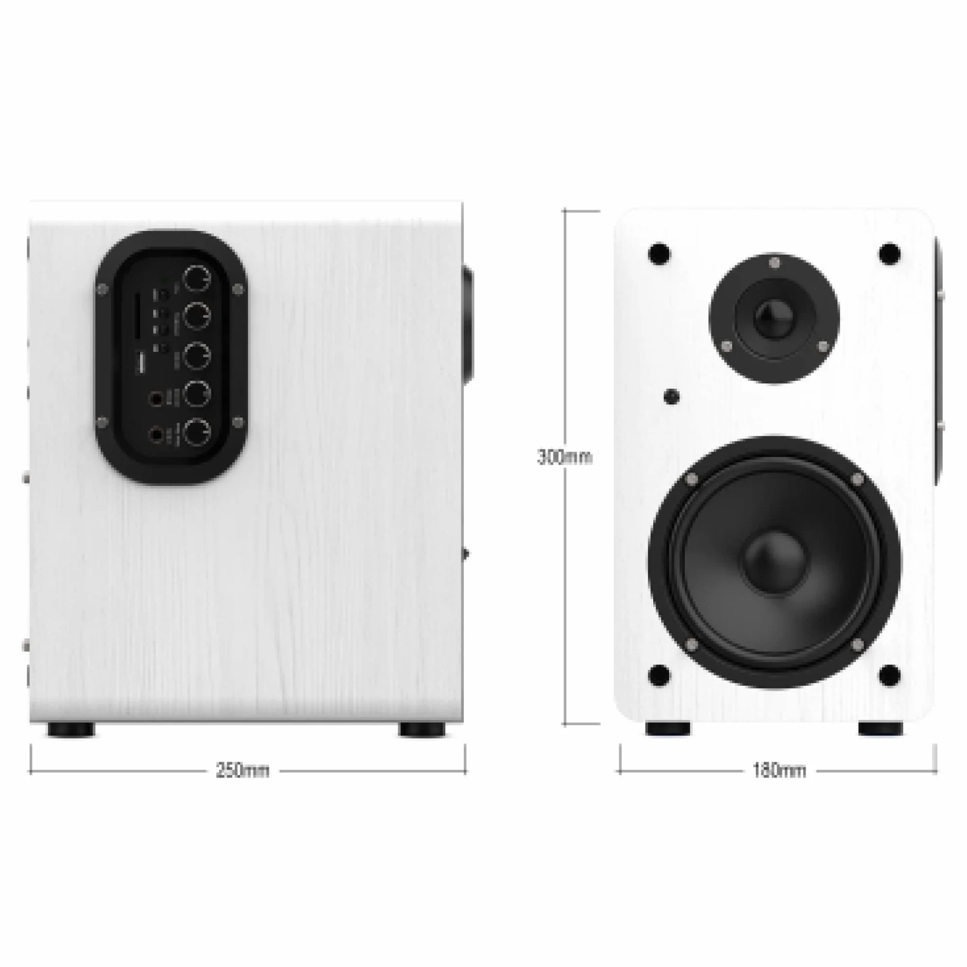 Wiibo Neo 100 - Przenośne głośniki Bluetooth Vintage - Inteligentne głośniki HiFi - Głośniki półki - Moc 100W - 250 mm x 180 mm x 300 mm - Biały