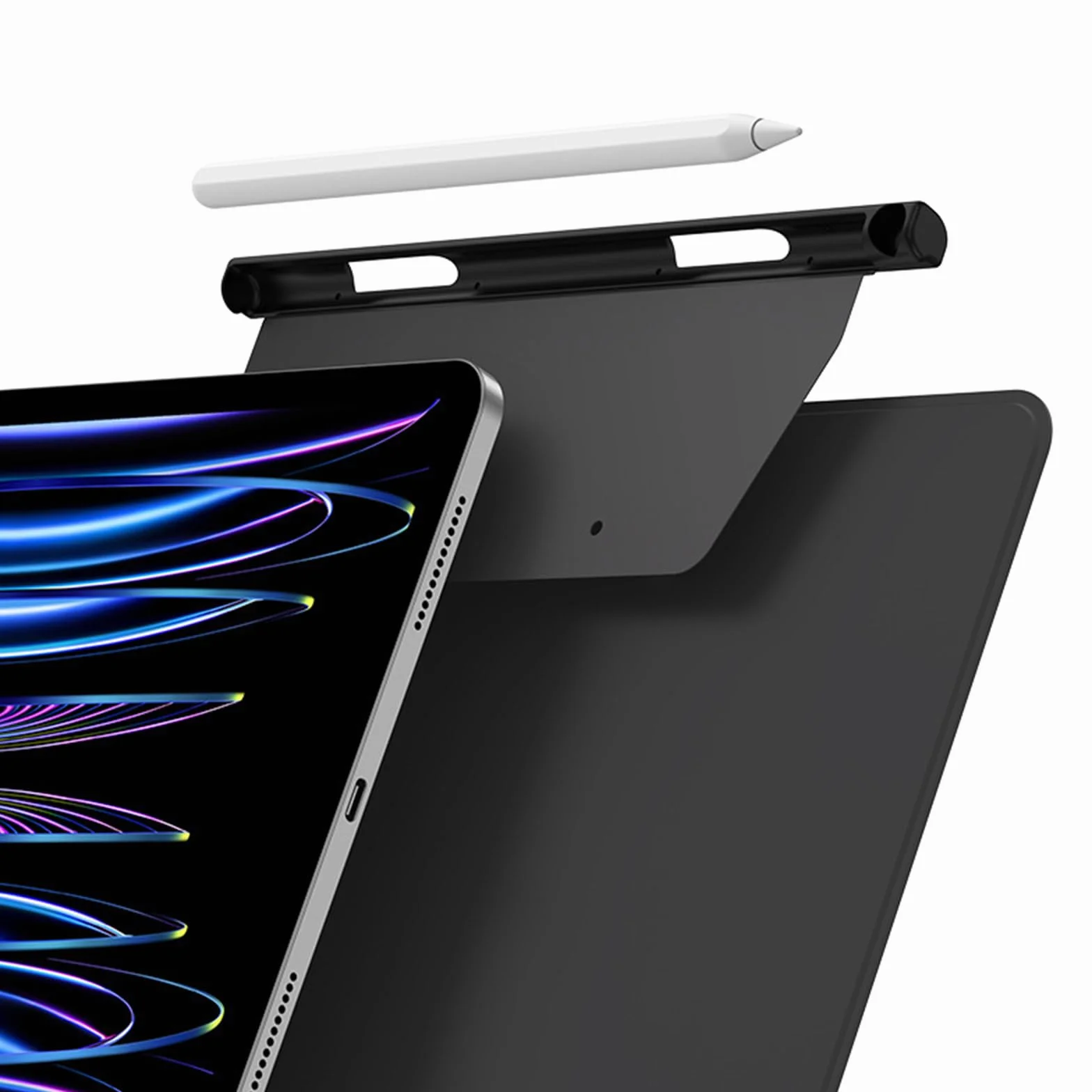 Uchwyt na długopis/pióro dla Apple Pencil 2. generacji, etui kompatybilne z Magic Keyboard, Smart Keyboard Folio i innymi magnetycznymi etui, uchwyt na rysik do iPada - czarny