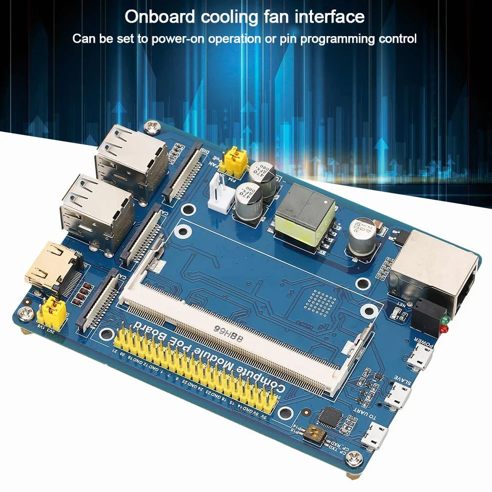 Karta rozszerzeń CM3/3Lite 3/3 z POE, Wydajny Komponent Elektroniczny Zapewniający łatwy Dostęp, Idealna dla Entuzjastów i Hobbystów Majsterkowania, materiał PCB (Karta rozszerzeń modułu