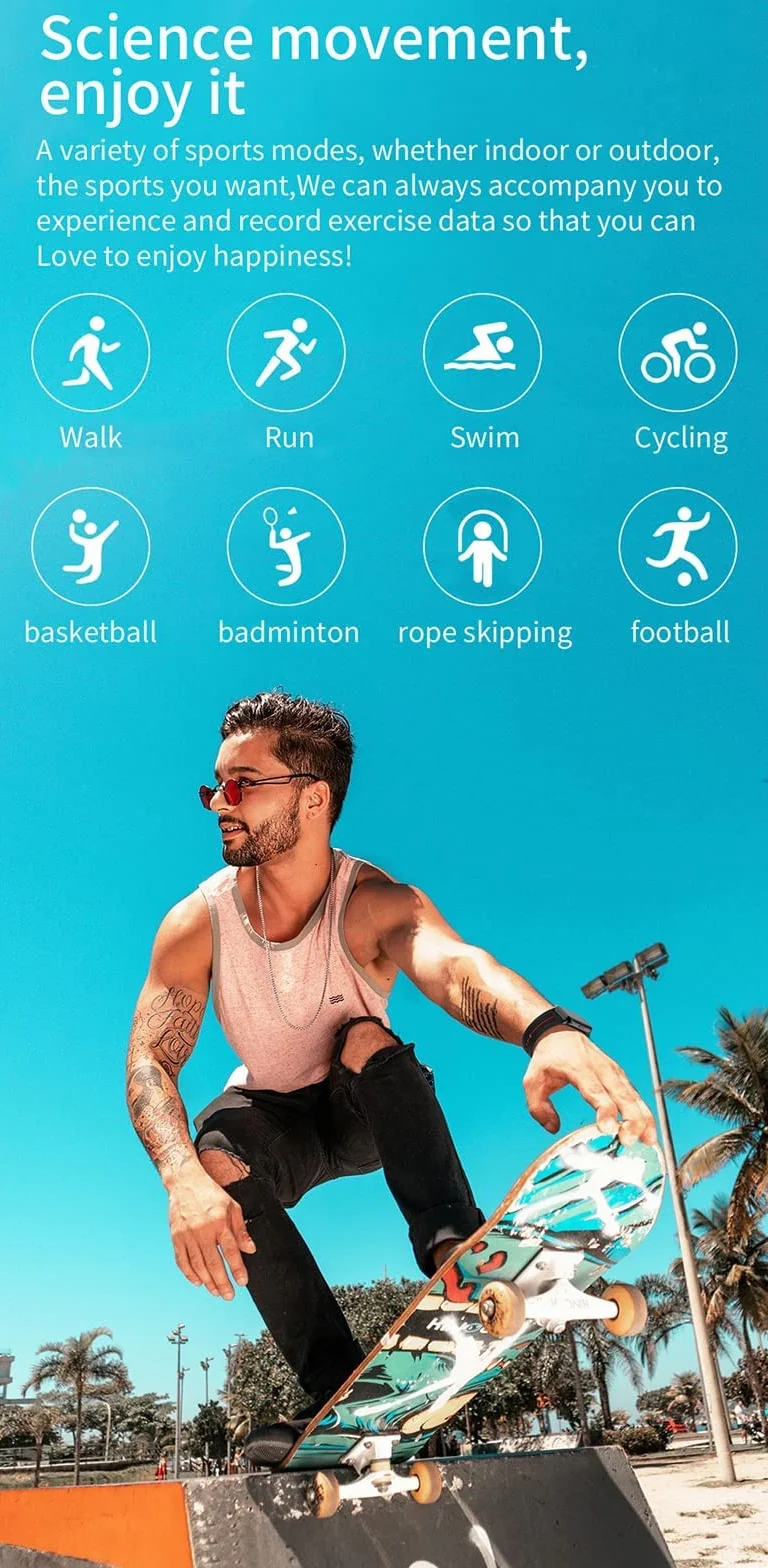 Inteligentny zegarek Mężczyźni Kobiety Inteligentny zegarek na Androida i iOS Kompatybilny Połączenie przychodzące 1,57 cala Wodoodporny monitor aktywności Sportowy monitor fitness z alarmem bezruchu