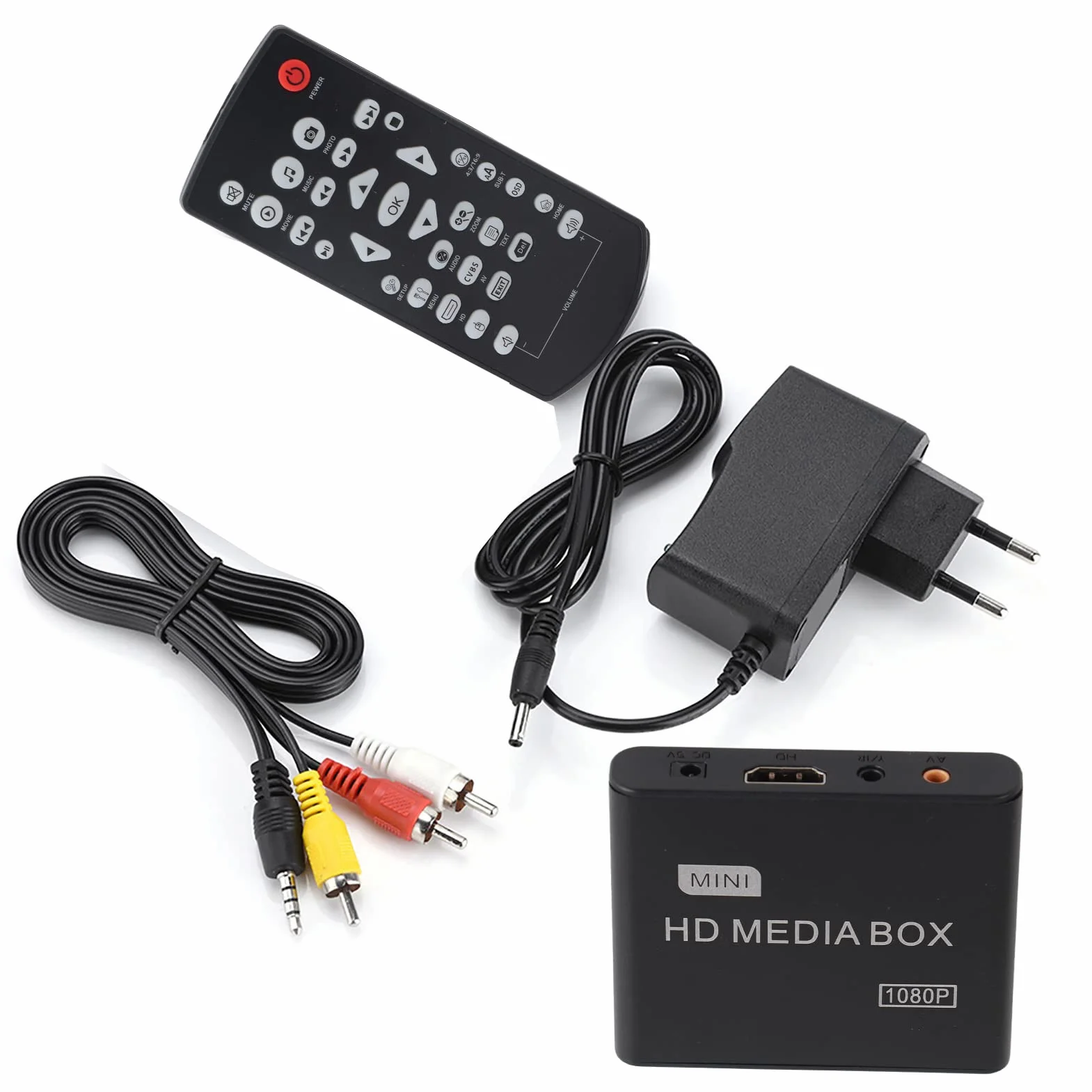 Odtwarzacz Multimedialny Full HD Mini Box 1080P Obsługa USB MMC RMVB MP3 AVI MKV, Mały Rozmiar, Bogaty Interfejs Wyjściowy Wideo, Piękny Wygląd, Obsługa Wielu Formatów HD