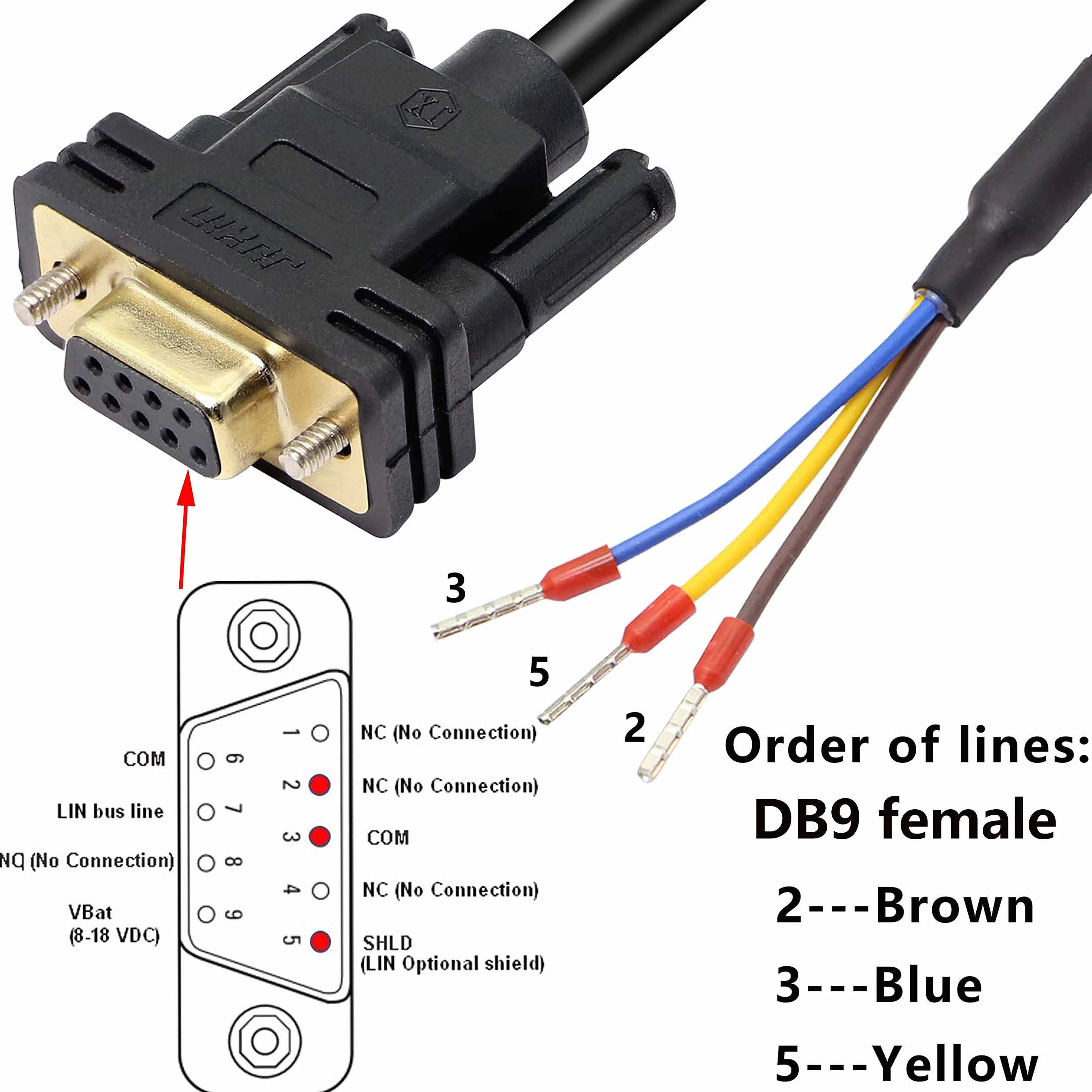 DB9 RS232 kabel portowy 9-pinowy żeński 1,5 m