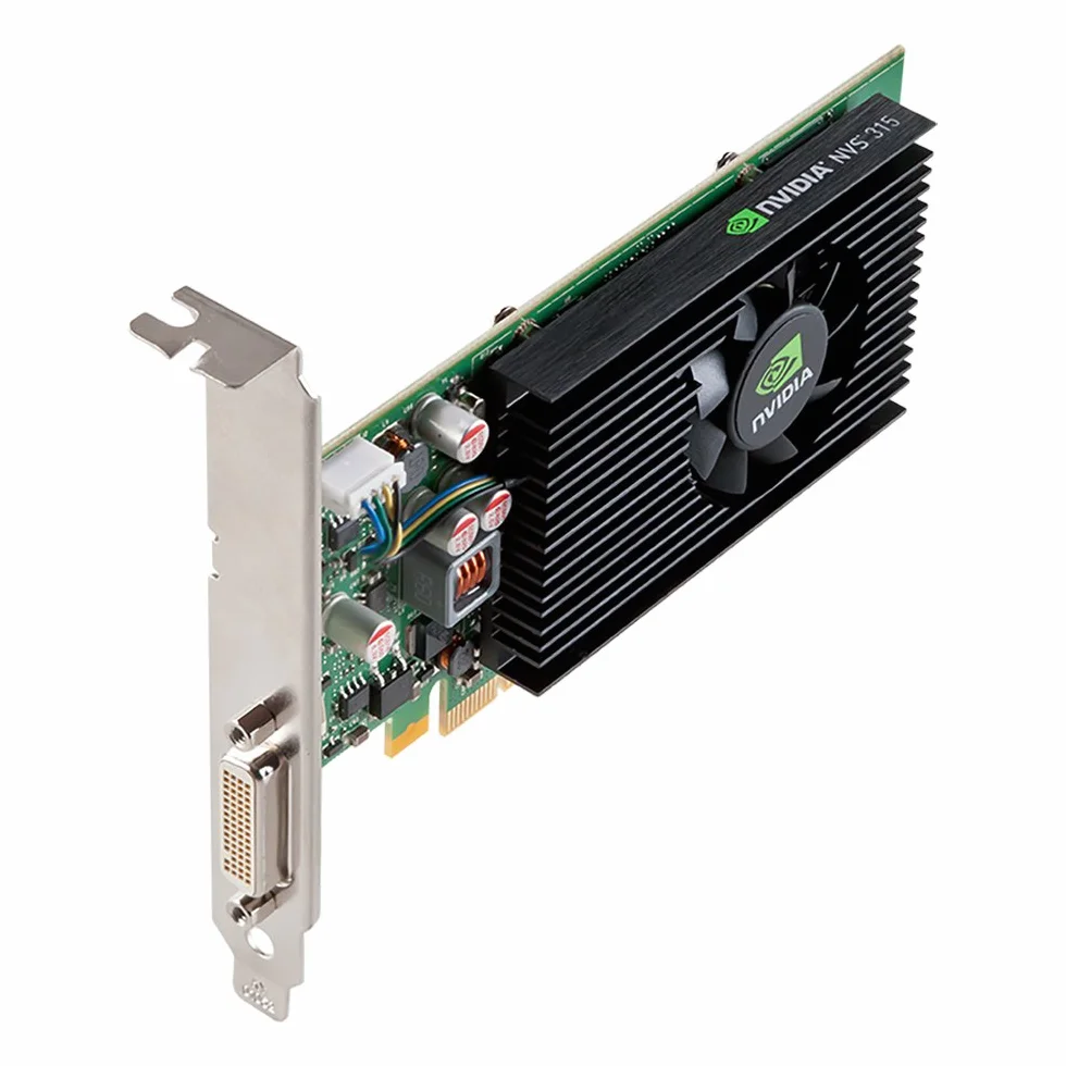 PNY Nvidia VCNVS315DVI-PB niskoprofilowa karta graficzna do podwójnego DVI i VGA - czarna