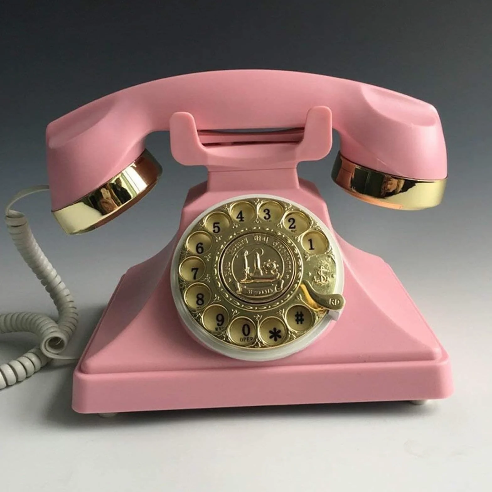 Telefon Antyczny telefon z tarczą obrotową Kreatywna moda Biuro Karta domowa Przewodowy bezprzewodowy telefon stacjonarny w stylu retro Vintage