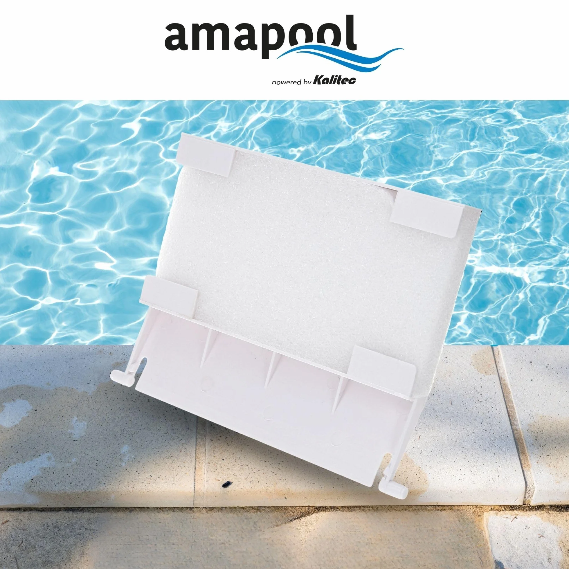 Amapool Klapka do skimmera zamienna 145 x 120 mm do standardowego skimmera - Biała część z tworzywa sztucznego - Do basenów wbudowanych i naziemnych