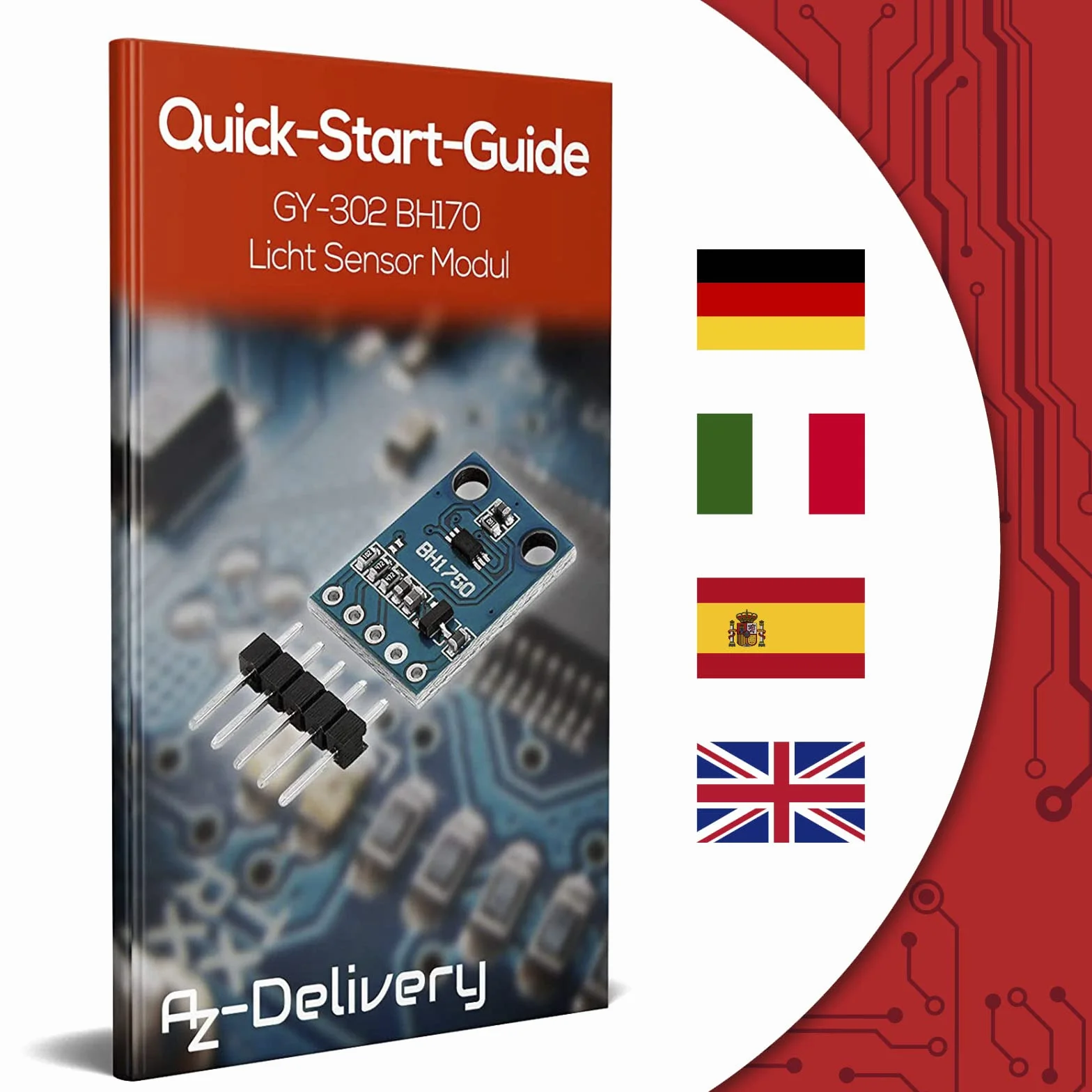 AZDelivery 3 x GY-302 BH1750 Czujnik światła Czujnik jasności kompatybilny z Arduino i Raspberry Pi