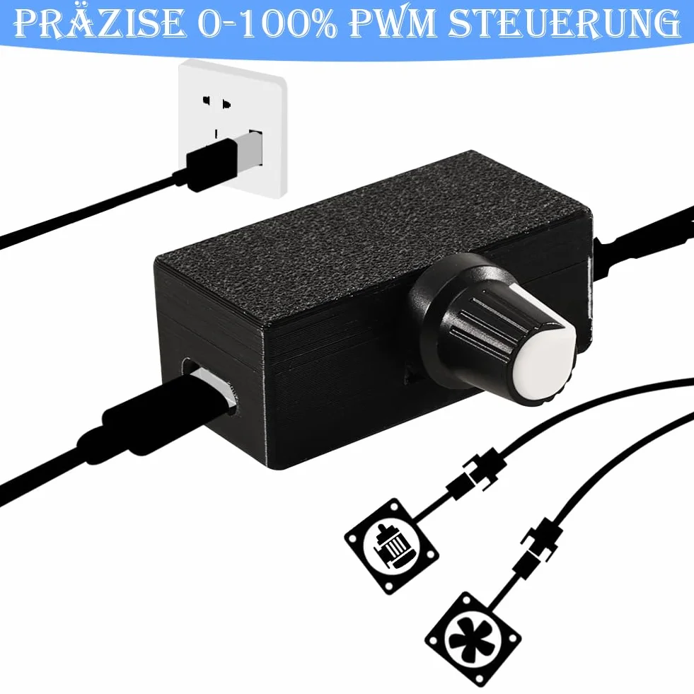 4-pinowy kontroler wentylatora PWM 12V z kablem adapterowym 1 do 2, regulator 0-100% do chłodzenia PC