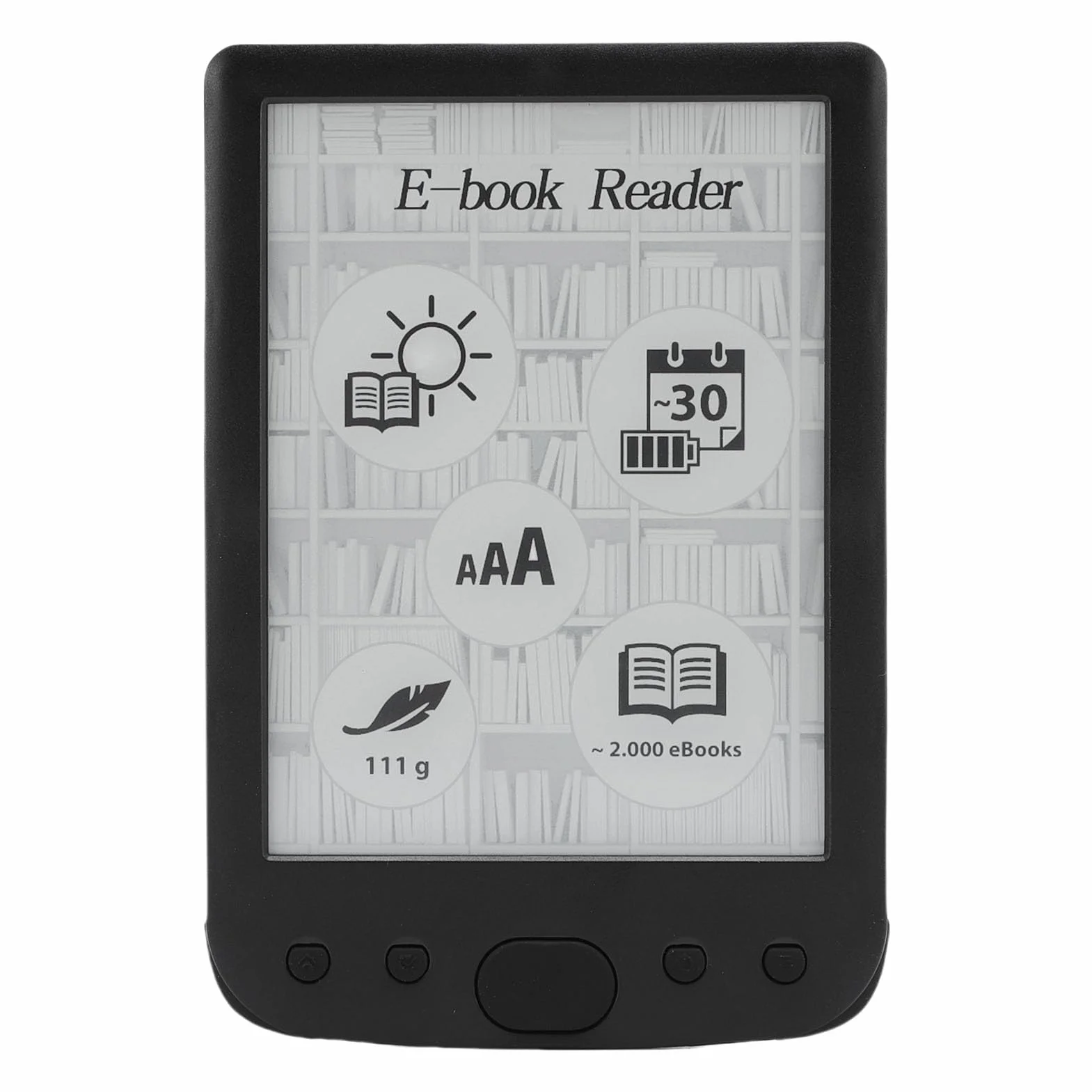 Generic E Reader, E: Czytnik Książki 2500 MAh Eye Friendly 6 Cal na podróż (4G)