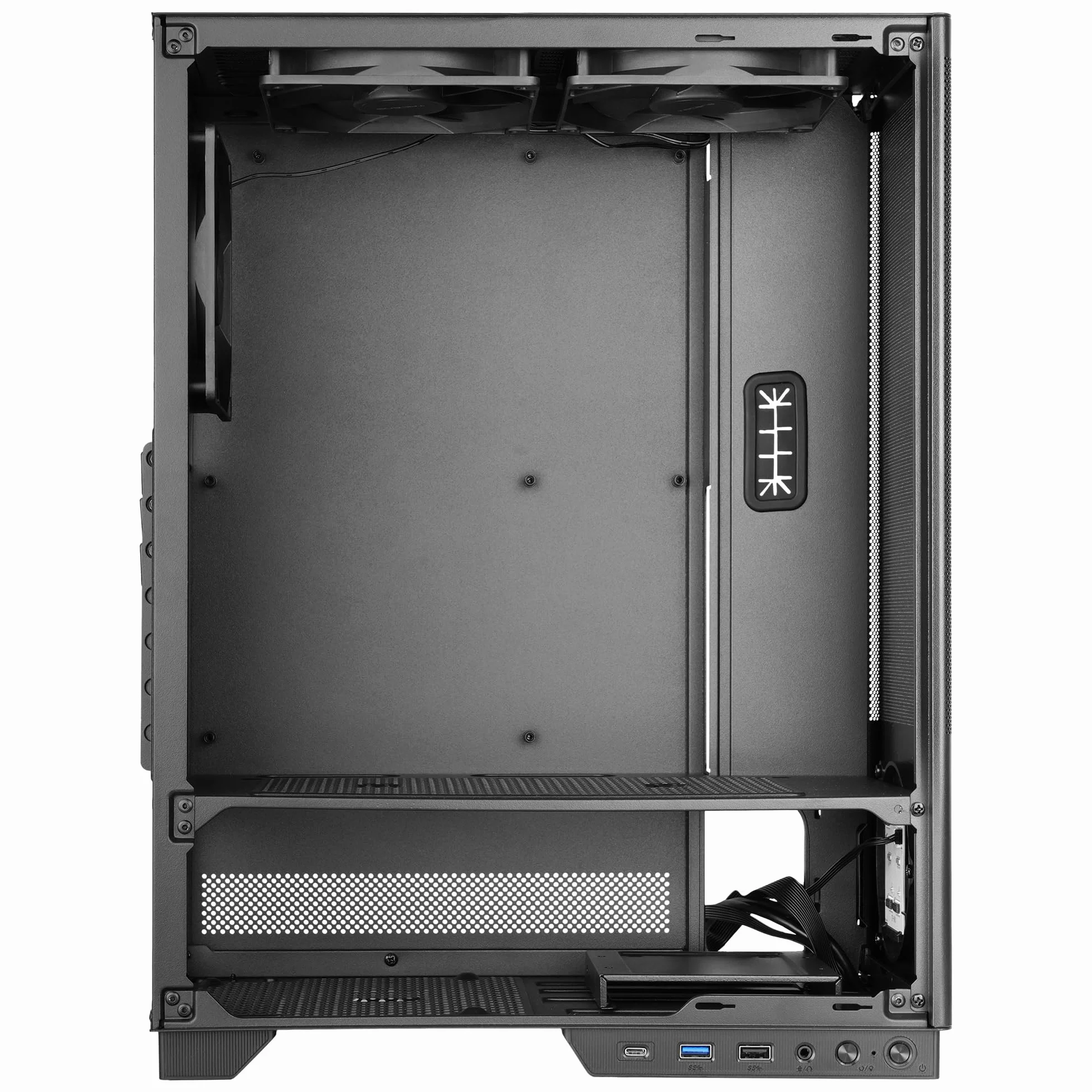 Tacens SAGITTA20, Obudowa PC ATX, Wyświetlacz LED z Temperaturami w Czasie Rzeczywistym, 3x Wentylatory 120mm, Boczne Szkło Hartowane, Przednia Metalowa Siatka Przeciwkurzowa, CableHatch, Czarny