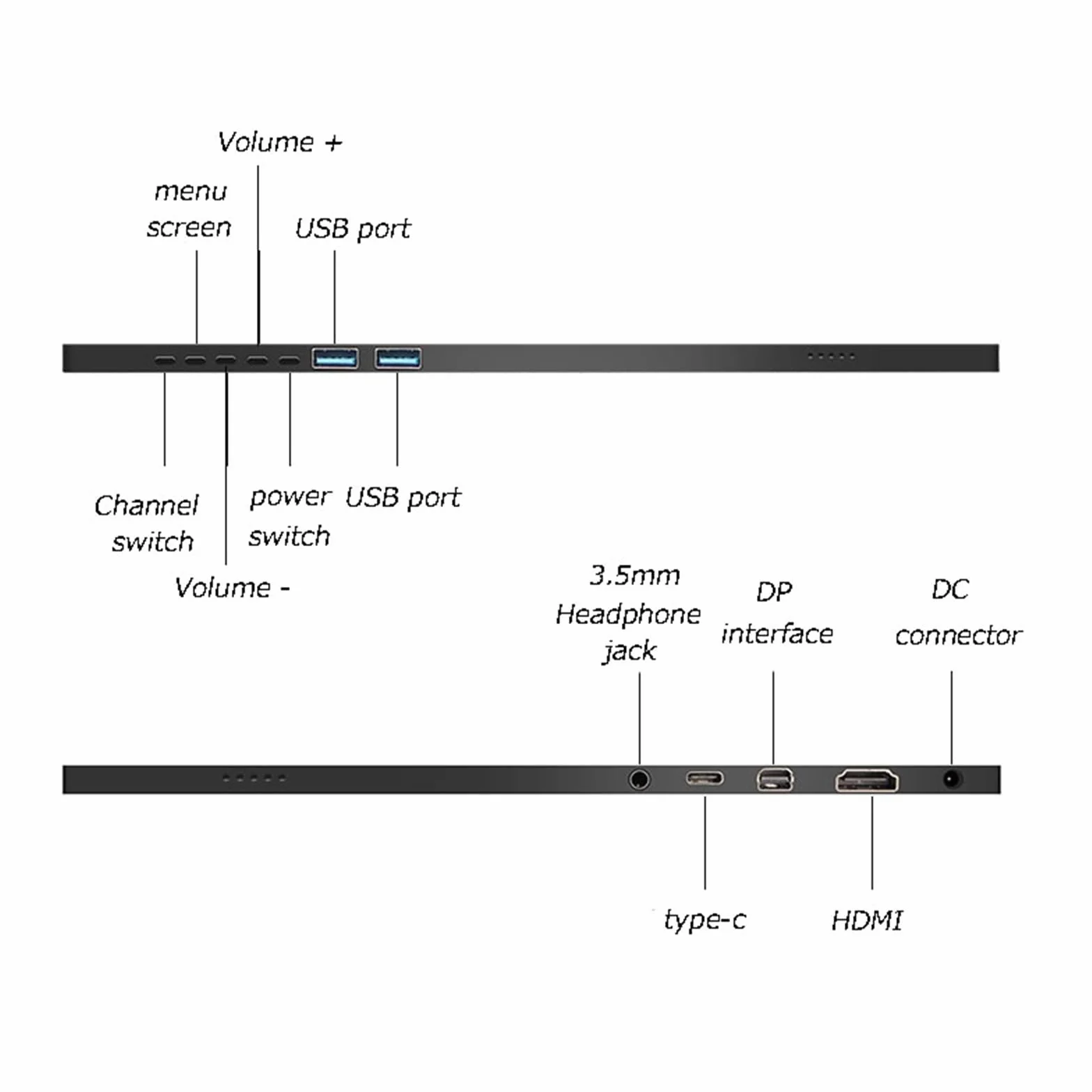 Ekran mobilny Ultracienki przenośny monitor 4K Zewnętrzny ekran HDMI Częstotliwość odświeżania 60 Hz IPS Ekran rozszerzenia laptopa Rozdzielczość 3840 * 2160