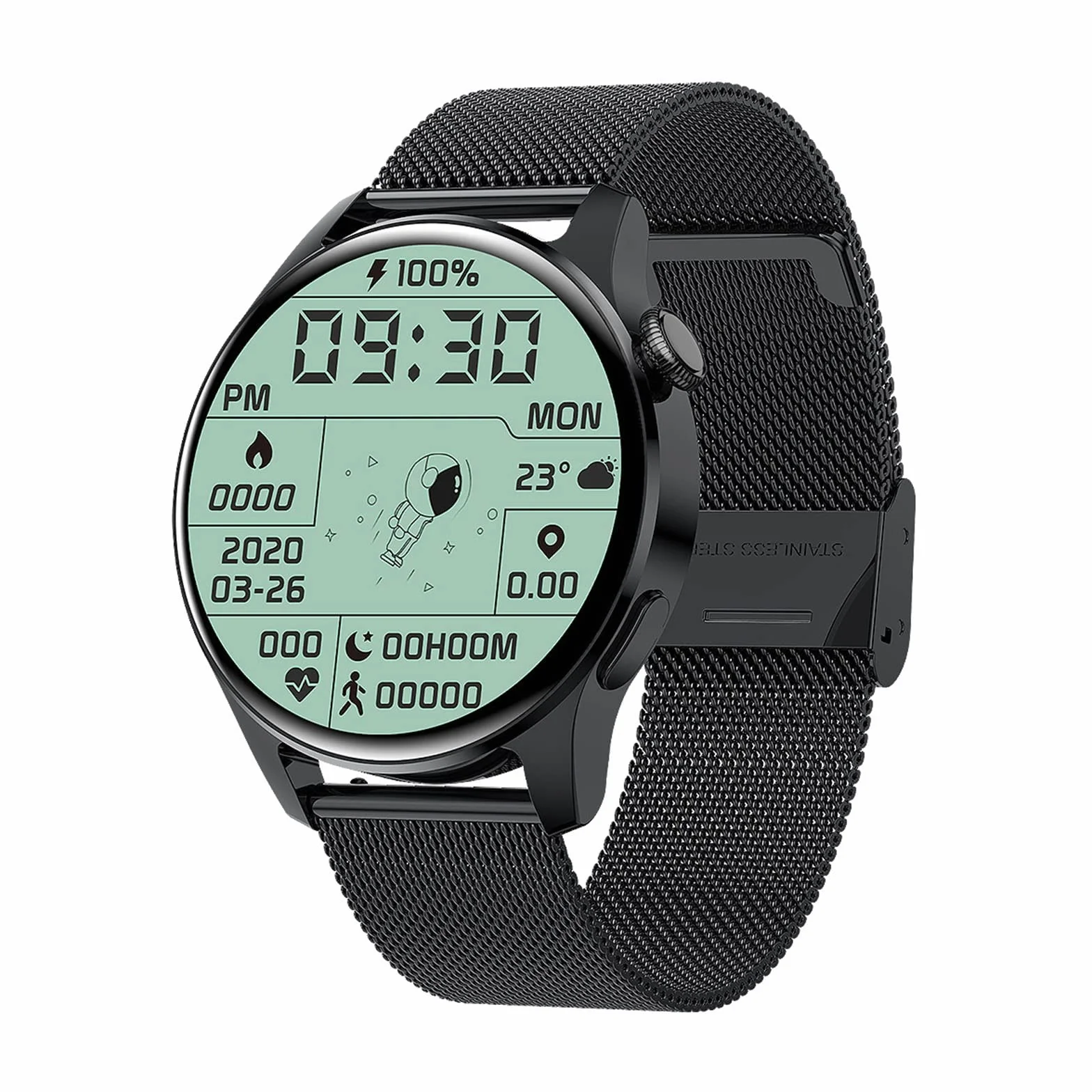 Android Smart Watch dla mężczyzn inteligentne zegarki dla kobiet smartwatch z funkcją połączenia i tekstem opaska na nadgarstek Bluetooth rozmowa muzyka robienie zdjęć liczenie kroków, czarny1