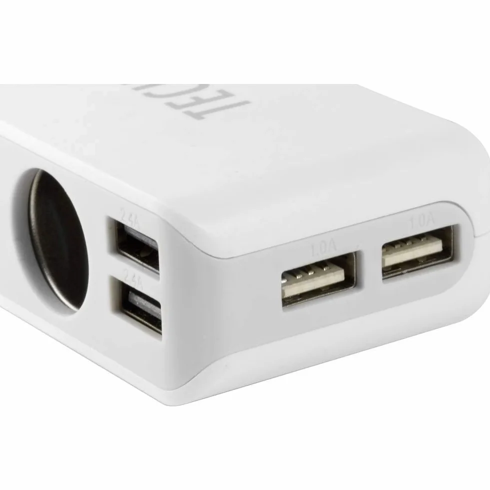 Technaxx Ładowarka samochodowa uchwyt TE11 z 4 portami USB i potrójnym rozdzielaczem samochodowy do smartfona/tabletu