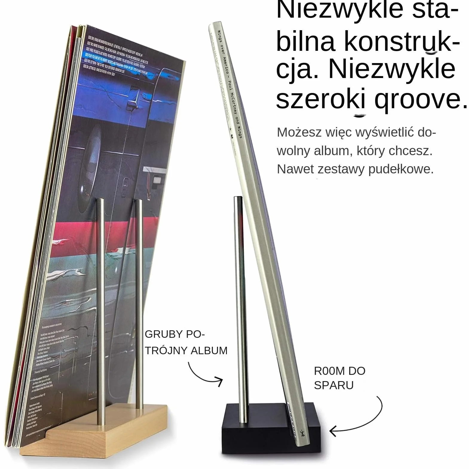 Solid Wood Record Holder Display Shelf for Vinyl Records, Stylish Collection Rack