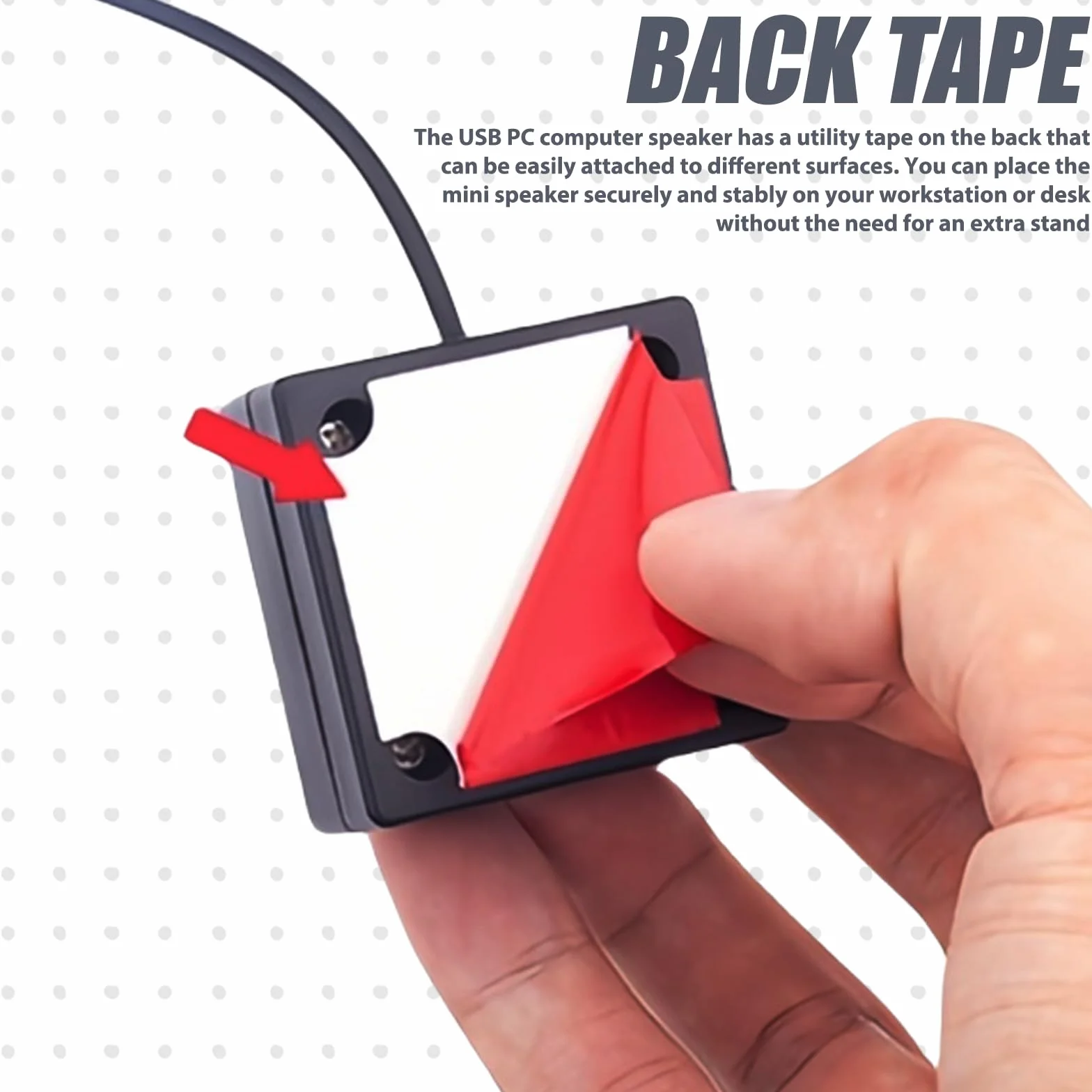 Mały głośnik PC można przykleić: mini głośnik USB do komputera z regulacją głośności, kompaktowy głośnik stereo do komputera stacjonarnego, notebooka, laptopa, czarny (USB + 3,5 mm)