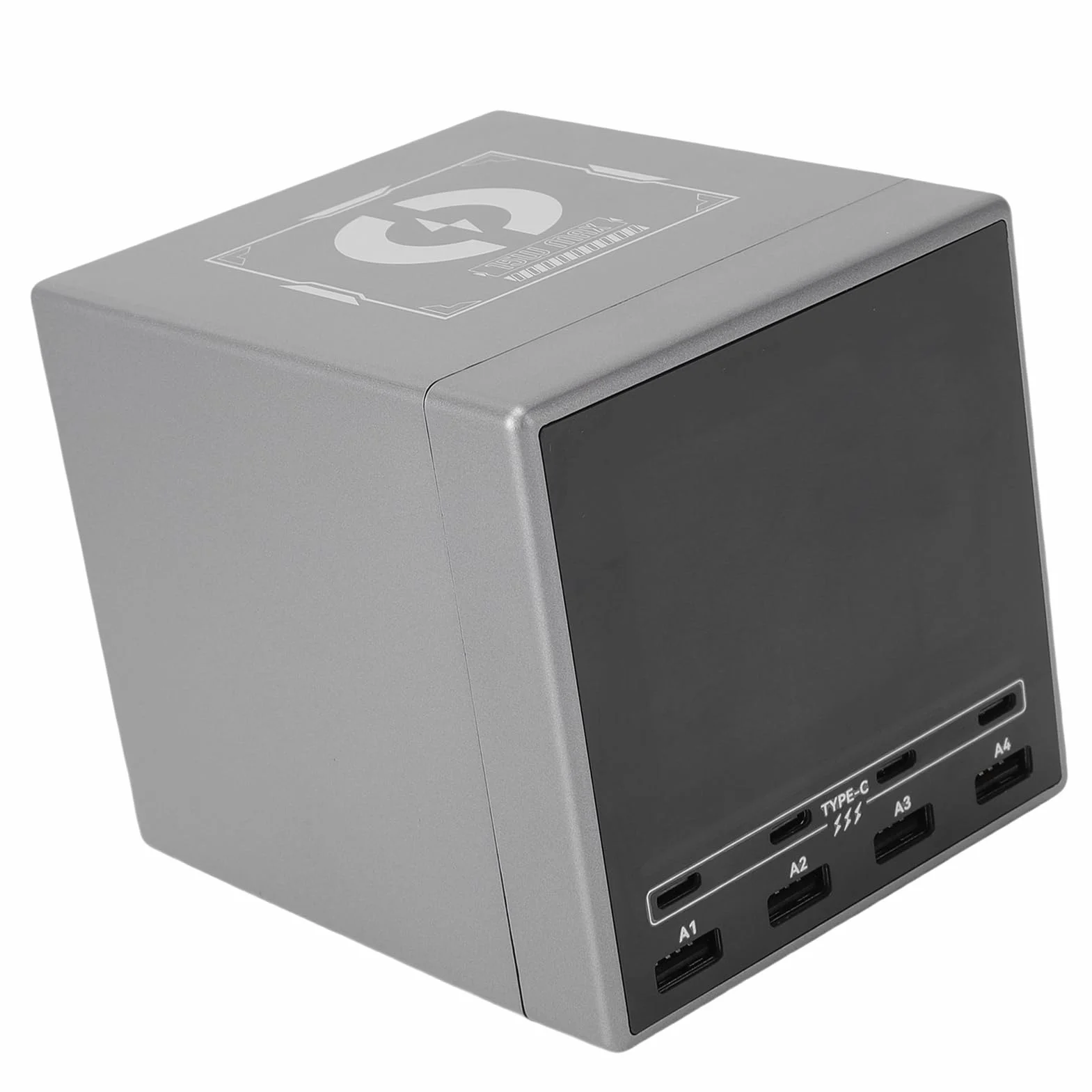 Ausla Bezprzewodowa Stacja ładująca USB PC ABS 140 W USB C PD Hub ładowarki z bezprzewodową podkładką 15 W Wyświetlacz LCD 8 Portów Szybkie ładowanie na Biurko Home Office Laptop Tablet Telefon
