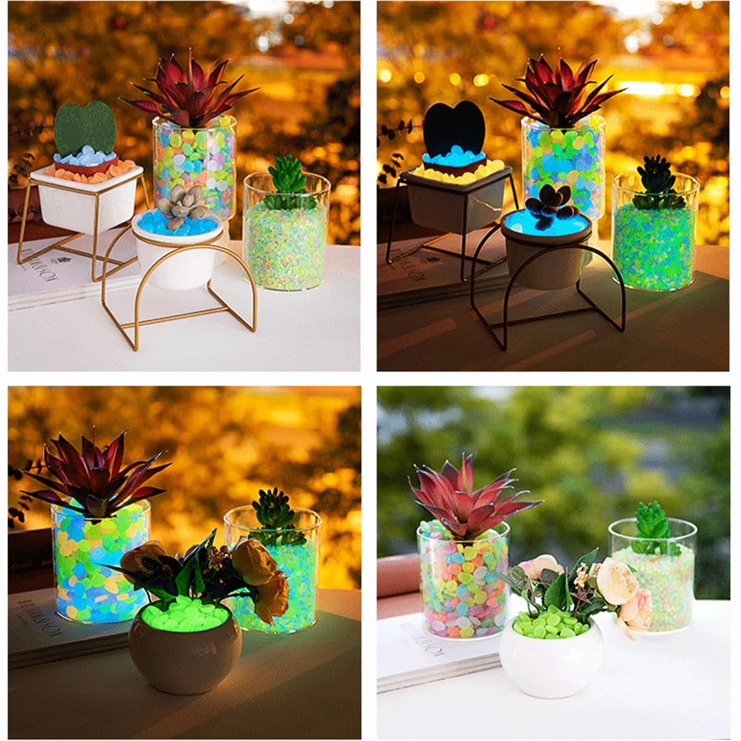 100 sztuk świecących kamieni, kolorowe świecące kamienie, świecące kamyki fluorescencyjne kamienie ogrodowe, jasne kamienie ogrodowe, do ogrodu, terrarium, ścieżek, dziedzińca, doniczki,
