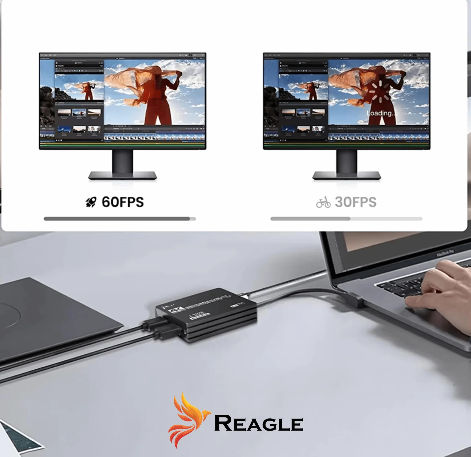 Reagle HDMI Video Capture Card 4K 60Hz USB 3.0 YUY2 OBS HDCP Game Capture do konsoli, kamery Plug & Play Stereo Audio HDMI Loop-Out aluminiowa obudowa
