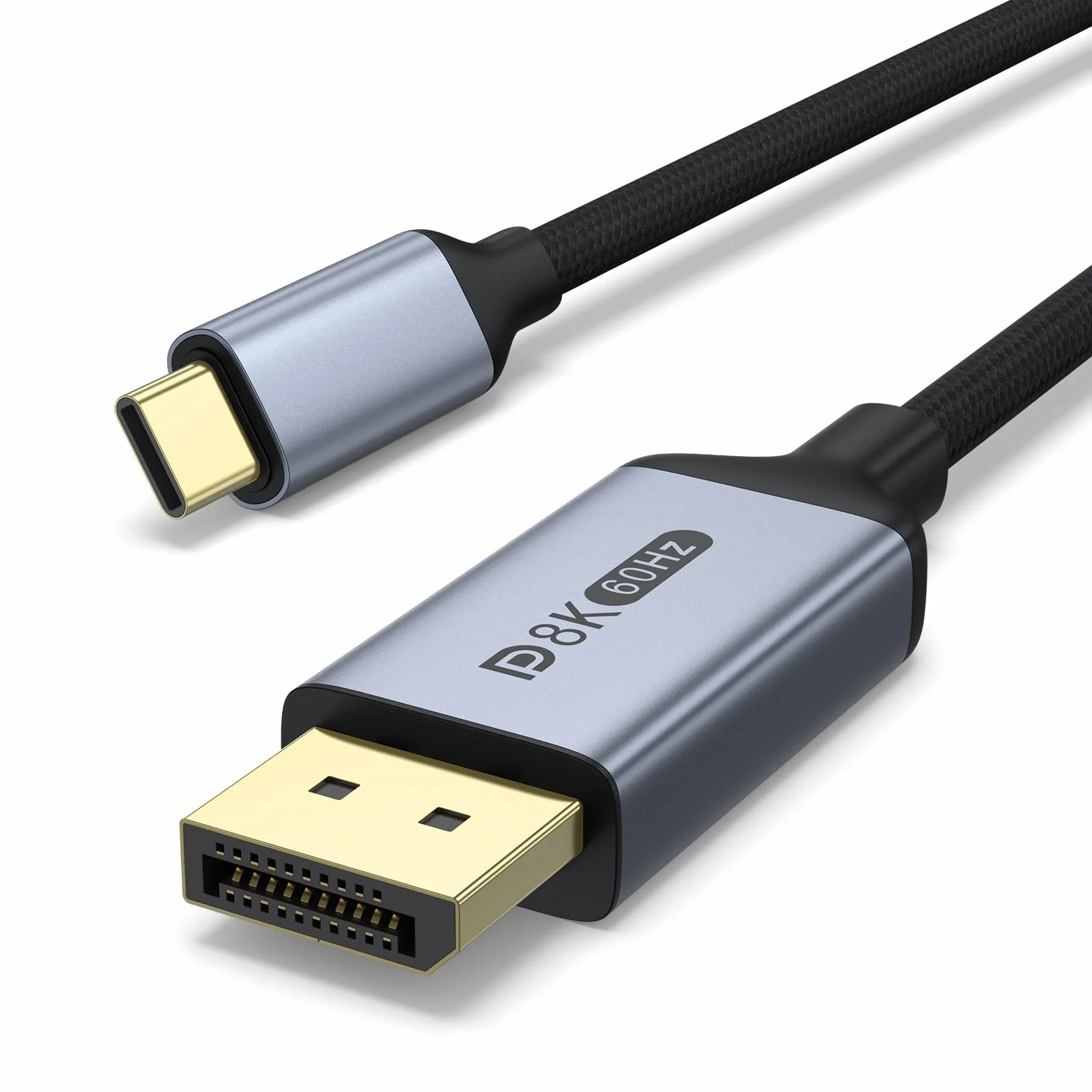 Mugust Kabel USB C na DisplayPort 1.4, 8K, 60 Hz, 30 Hz, 4K, 240 Hz, 144 Hz, HDR, VRR, Thunderbolt 4, 3, DP1.4, kabel kompatybilny z iPhone 17 MacBook Pro Air M2 Mac mini M4 iPad Pro Air 5 Surface Pro