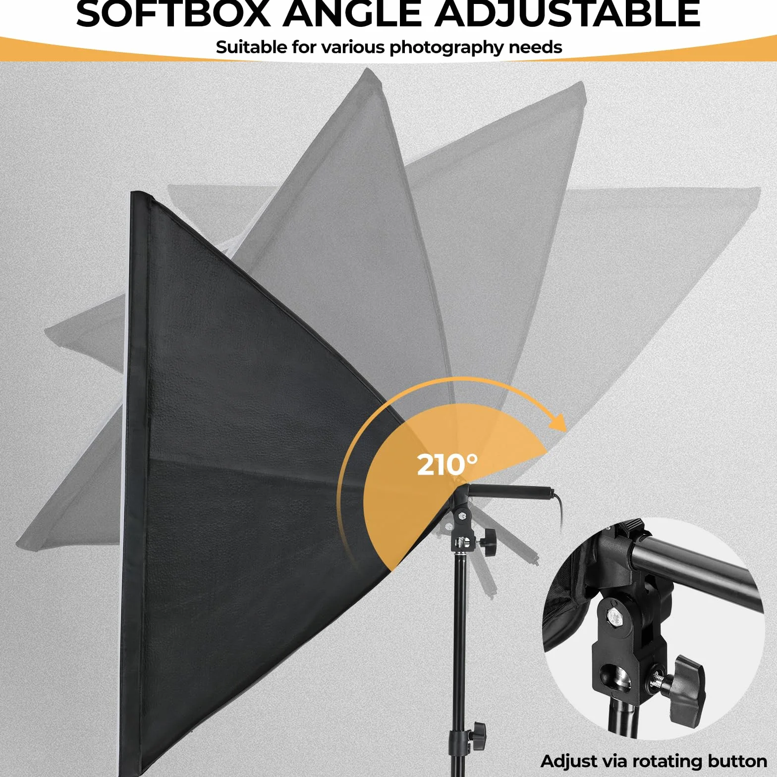 Zestaw oświetlenia Fotografia Softbox, 2 ciągłe reflektory LED 135W | z regulowanym statywem do nagrywania wideo, YouTube, TikTok, studio i portretu