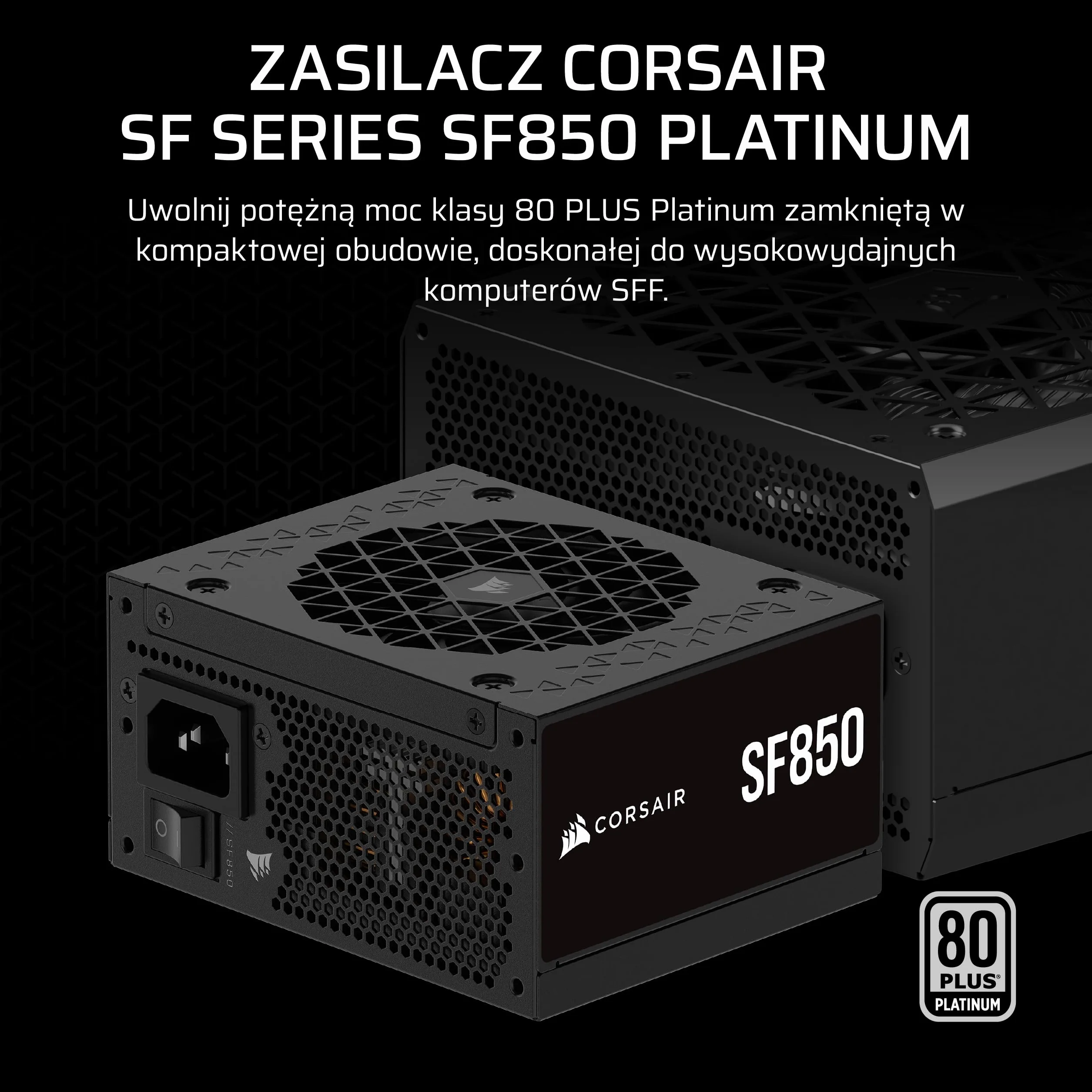Zasilacz Corsair SF850 850W 80Plus Platinum SFX Modularny ATX 3.1 PCIe 5.1