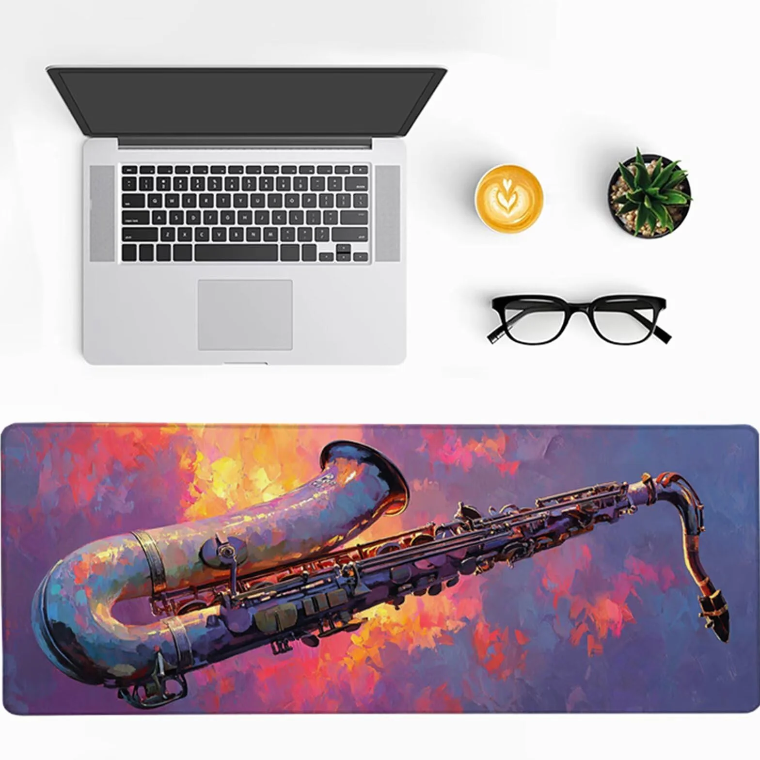 Podkładka pod mysz do gier muzyczna 1200 x 600 x 3 mm, mata na biurko XXL Instrumenty muzyczne, podkładka na biurko z antypoślizgową gumową podstawą, podkładka pod mysz z szytymi krawędziami, do gier