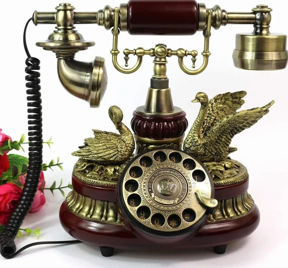 Telefon domowy Telefon zabytkowy Europejski gramofon Antyczny telefon retro Zabytkowy telefon stacjonarny