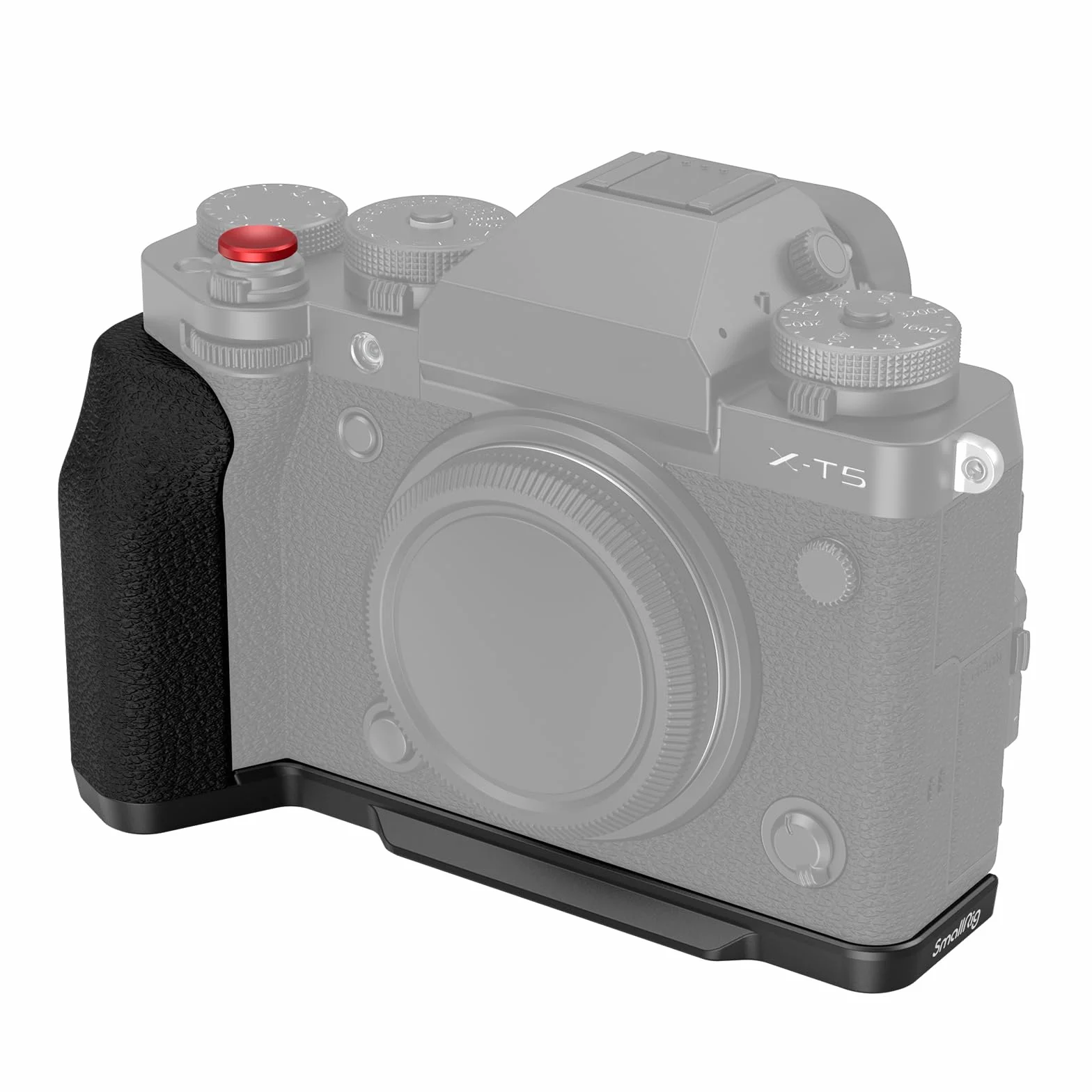 SMALLRIG X-T5 L-Shape Grip L-bracket dla Aparatu FUJIFILM X-T5, Wbudowana Płytka Szybkiego Uwalniania Aparatu dla Arca, Otwory 1/4"-20, Ergonomiczny Silikonowy Uchwyt, Przycisk Migawki (Czarny) - 4260