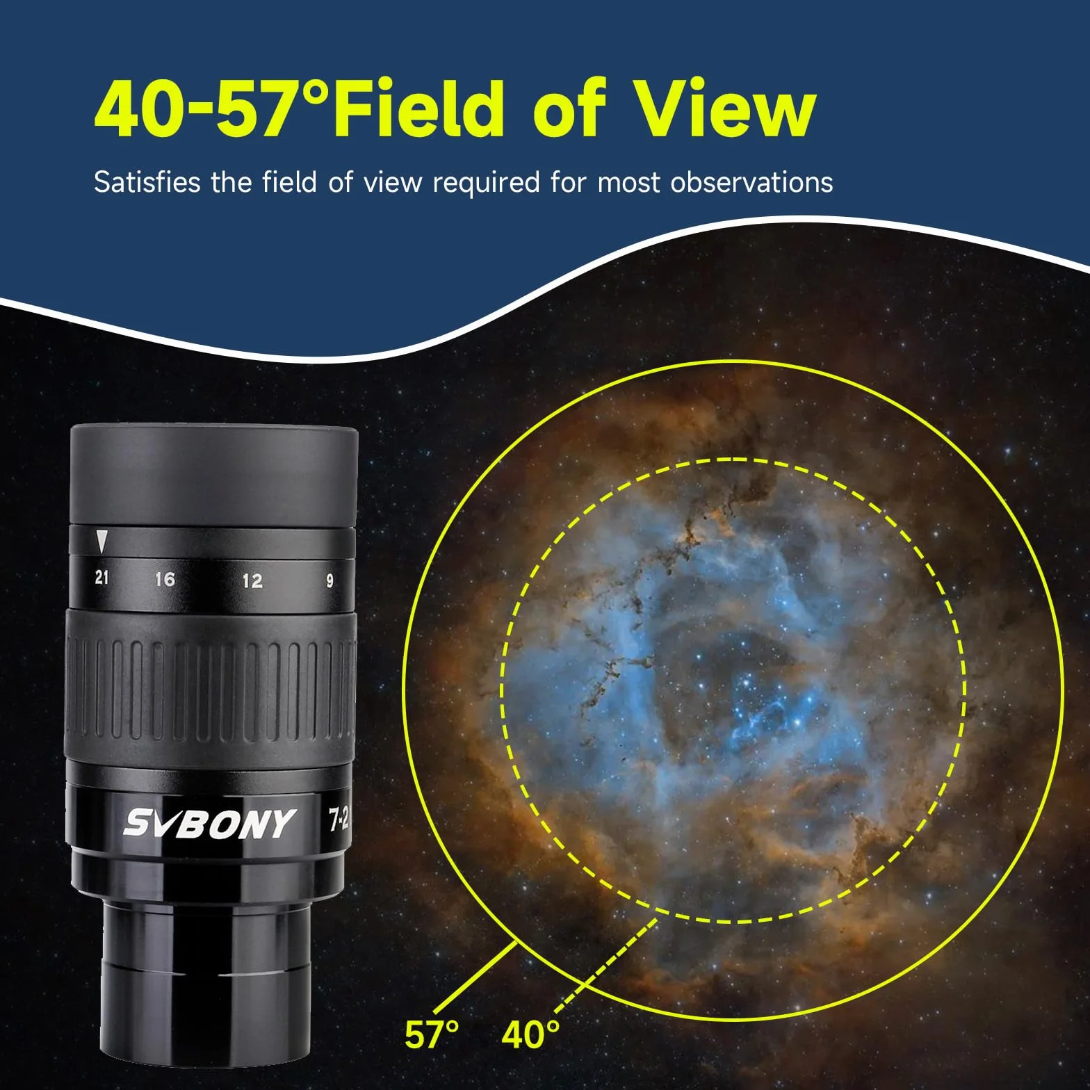 Svbony SV135 Okular Zoom 1,25 cala 7-21mm FMC do Teleskopu | Teleskop Okularowy Zoom, Okular 1,25 cala 7-21mm Okular FMC Zoom do Teleskopu
