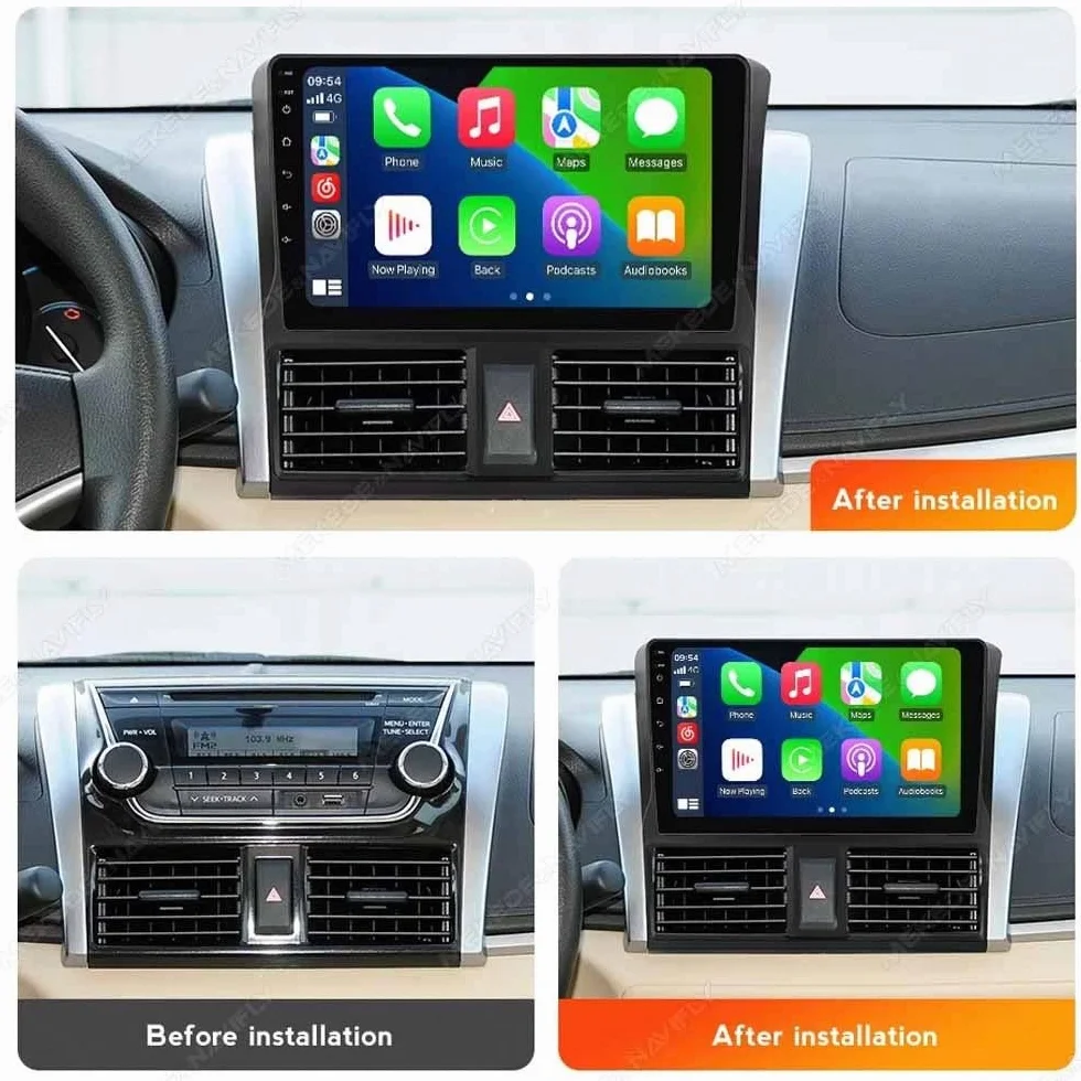 Car Radio dla Toyota VIOS Yaris 2013-2017 9 Inch Android 15 Car Navigation Rear View Camera For, 8 Core 6G+128G