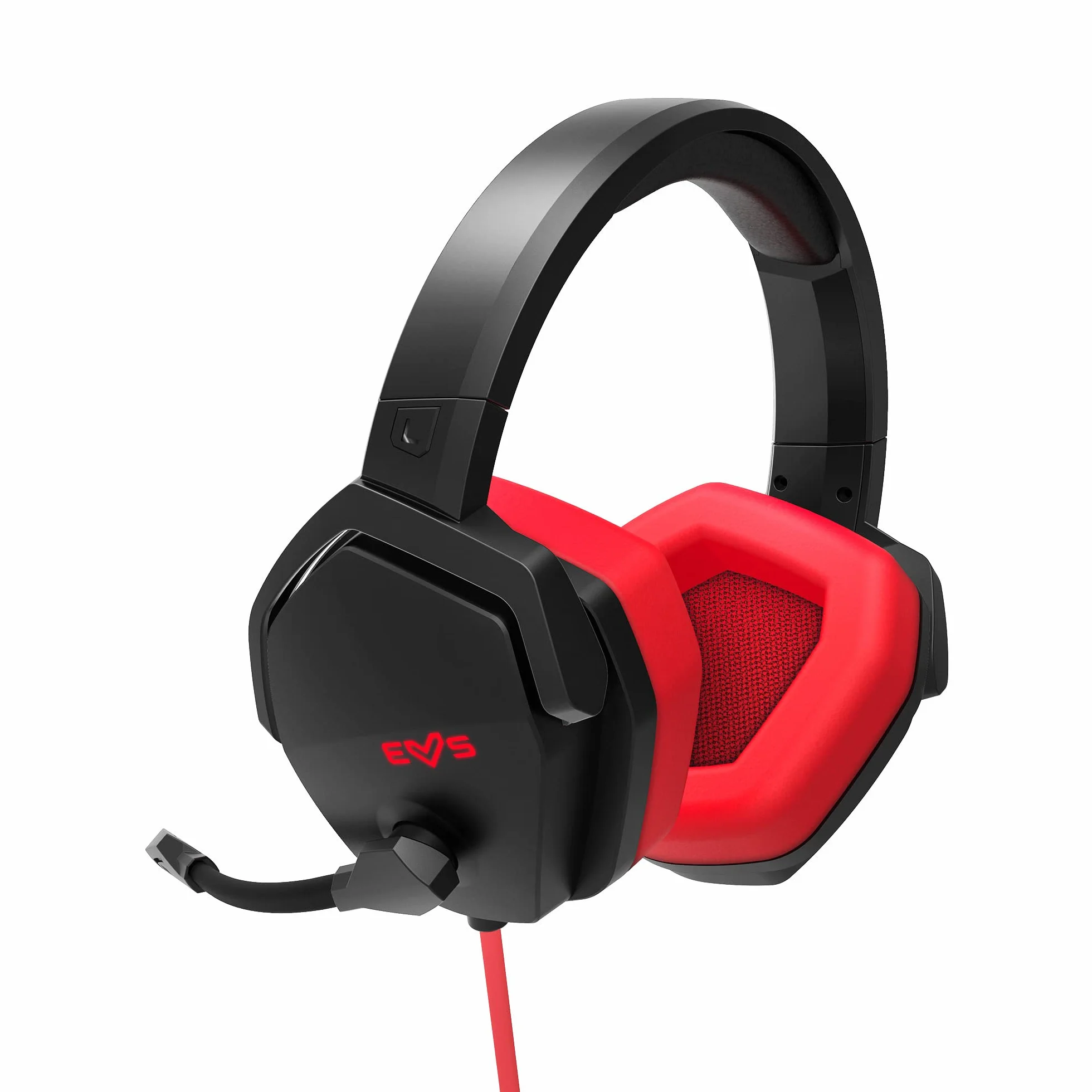 Energy Sistem ES Gaming Headset ESG 4 Surround 7.1 Red Zestaw słuchawkowy Gamer Kaski na PC z wkładkami LED (LED, dźwięk przestrzenny 7.1, Skórzane wkładki douszne)- Czerwony
