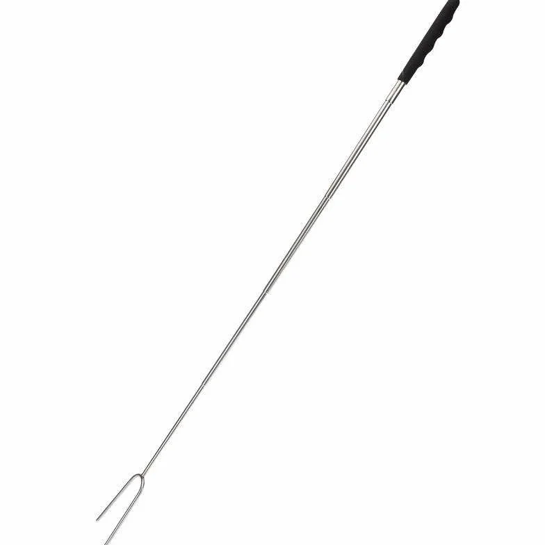 Widelec ogniskowy, teleskopowy szpikulec do kiełbasy, szpikulec do grillowania z uchwytem teleskopowym, 24,5-86 cm