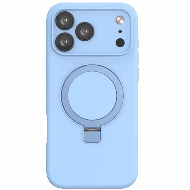 Etui na iPhone 17 Pro (kolor: jasnoniebieski) gruby silikonowy pierścień stojak magnetyczny tył etui