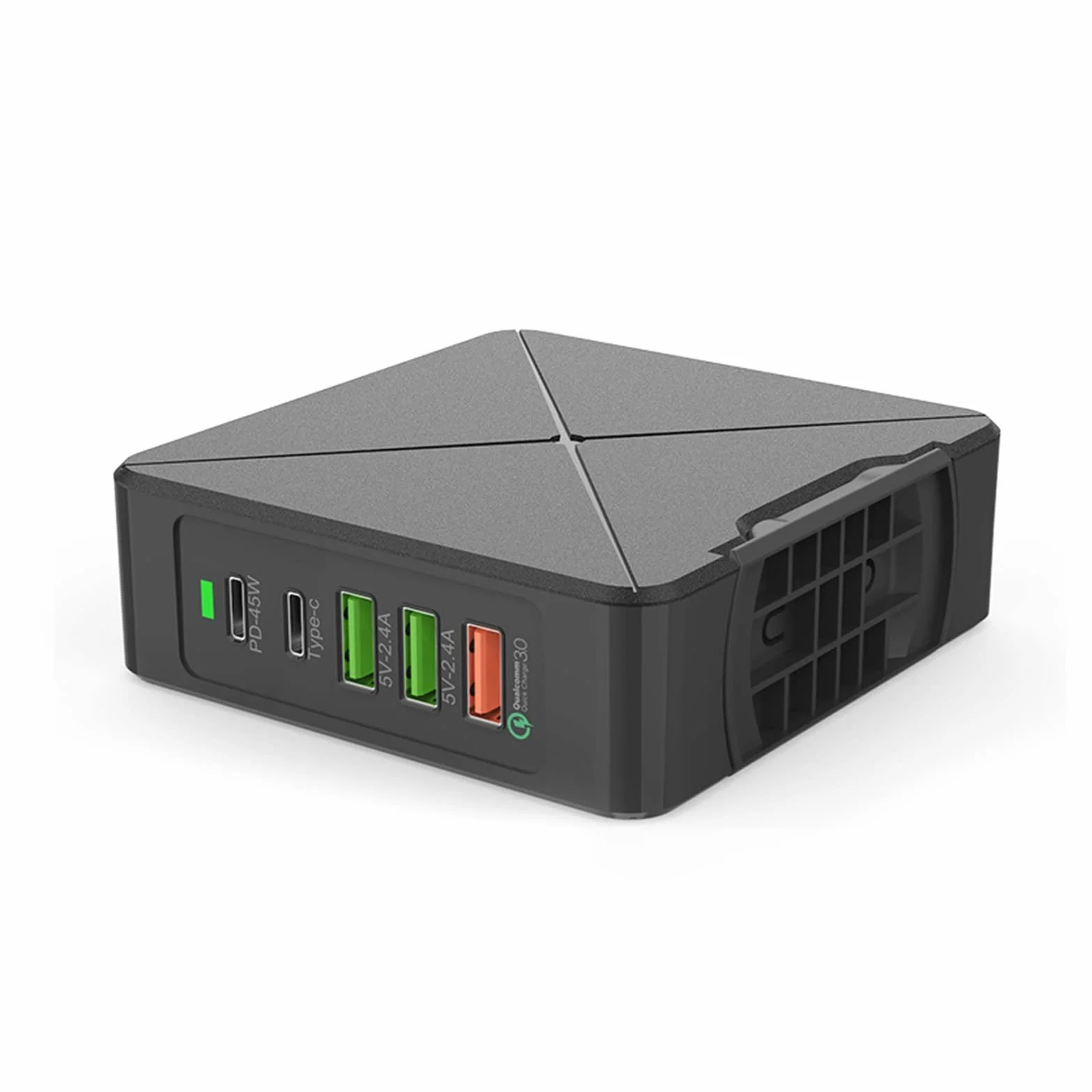 Wielofunkcyjna ładowarka USB, 75W 5 portowa stacja ładująca USB typ C PD szybkie ładowanie QC 3.0 szybka ładowarka do telefonu komórkowego Tablet Laptop, wieloportowe ładowanie USB