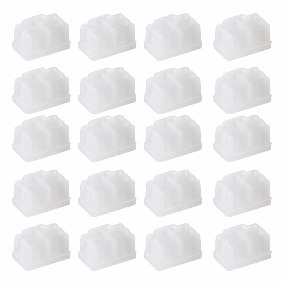 sourcing map 20 szt. RJ45 nakładka ochronna silikon Ethernet Hub przyłącze ochrona przed kurzem osłona 12 mm x 8,3 mm przezroczysta
