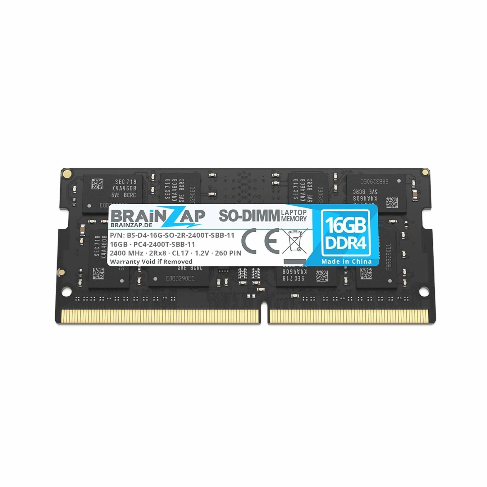 BRAINZAP 16 GB DDR4 RAM SO-DIMM PC4-2400T-SBB-11 2Rx8 2400 MHz 1.2V CL17 notebook laptop pamięć operacyjna bez buforowania ECC