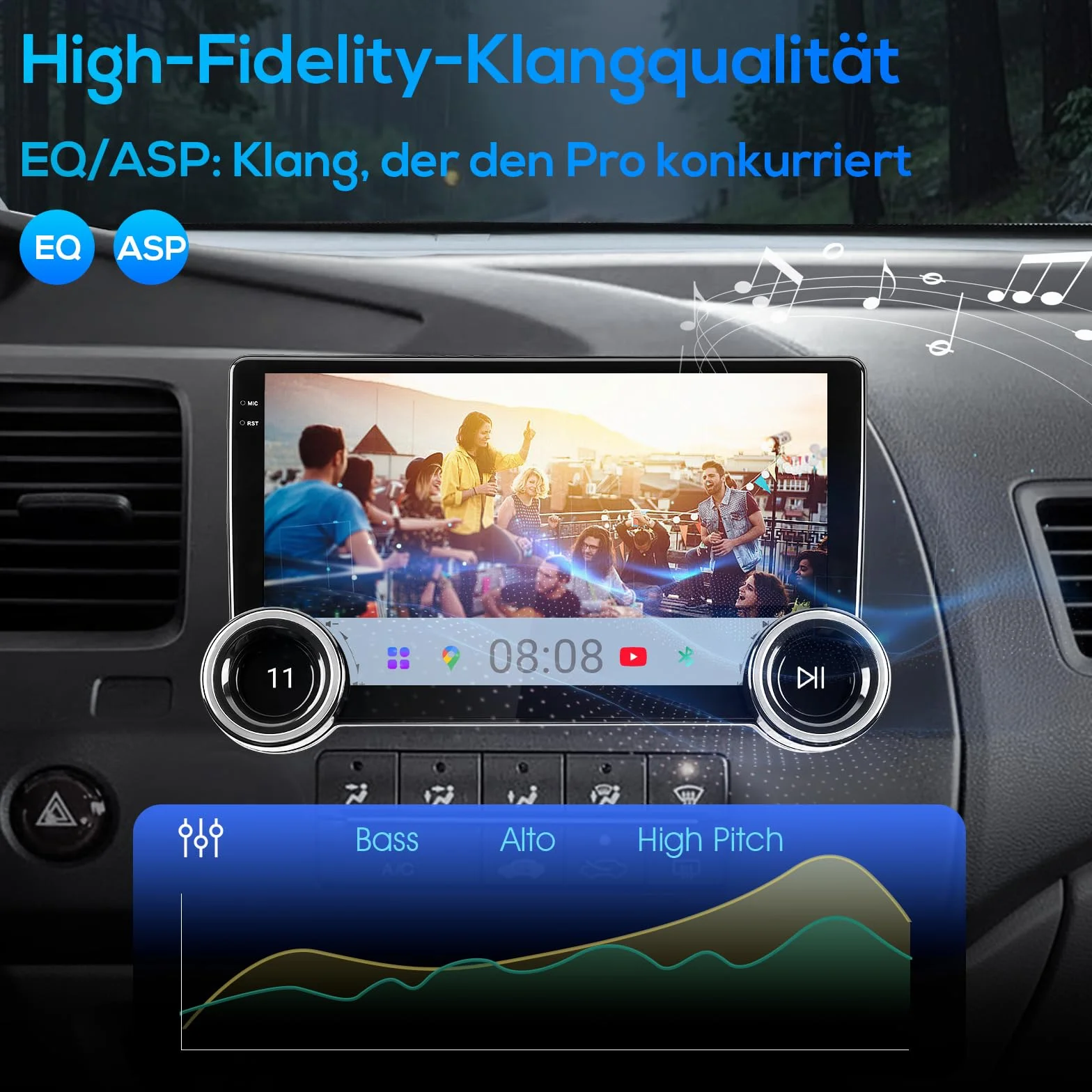 Haudio 10,1-calowe radio samochodowe Android 13 z bezprzewodowym CarPlay i Android Auto, stereo Bluetooth 2 DIN z tylną kamerą, OTA i APK, Mirror Link, asystent głosowy, AM/RDS/FM do wszystkich