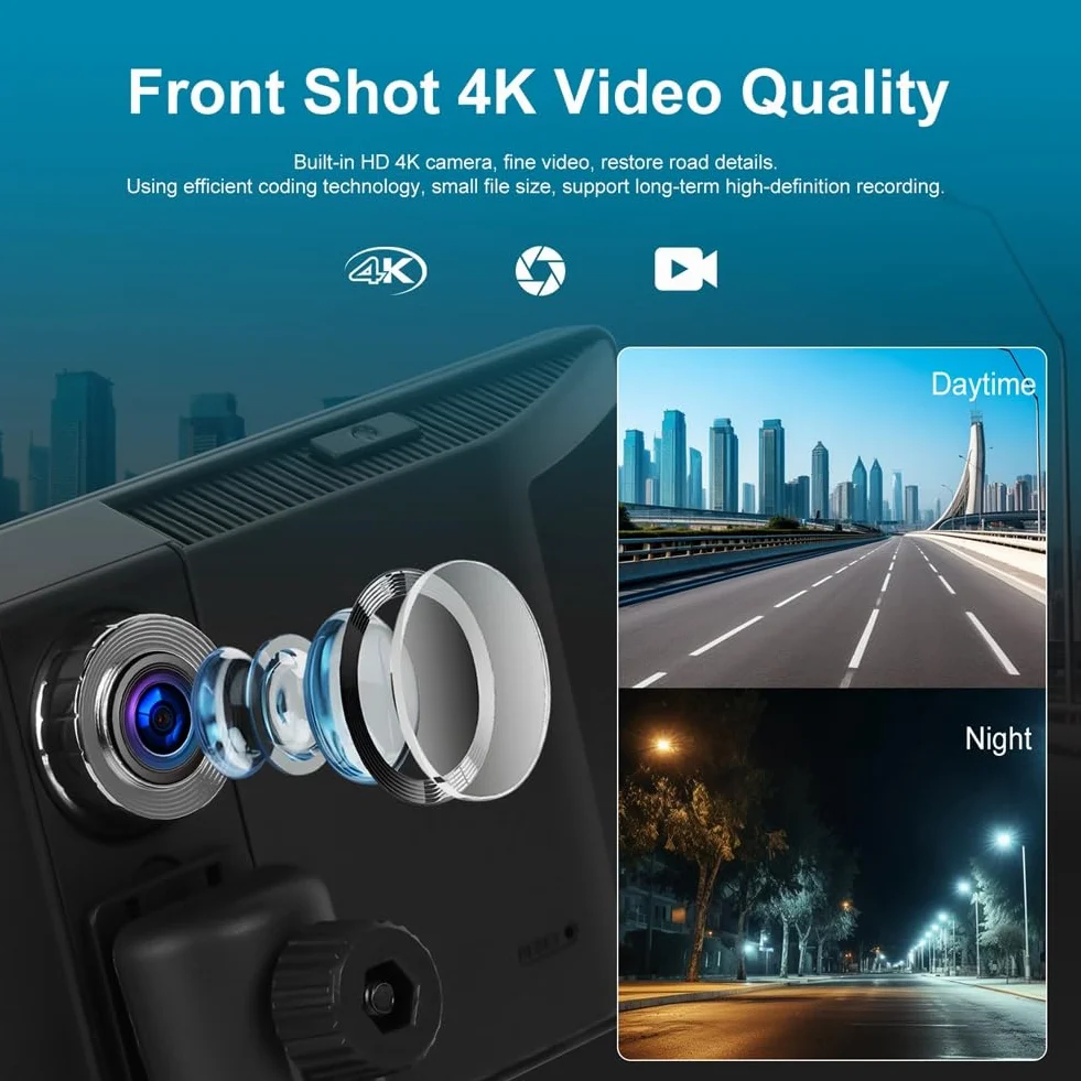 Przenośny inteligentny samochodowy odtwarzacz multimedialny 11,3 bezprzewodowy Carplay Android Auto 4K DVR kamera samochodowa ADAS lustro link Bluetooth FM zamiennik
