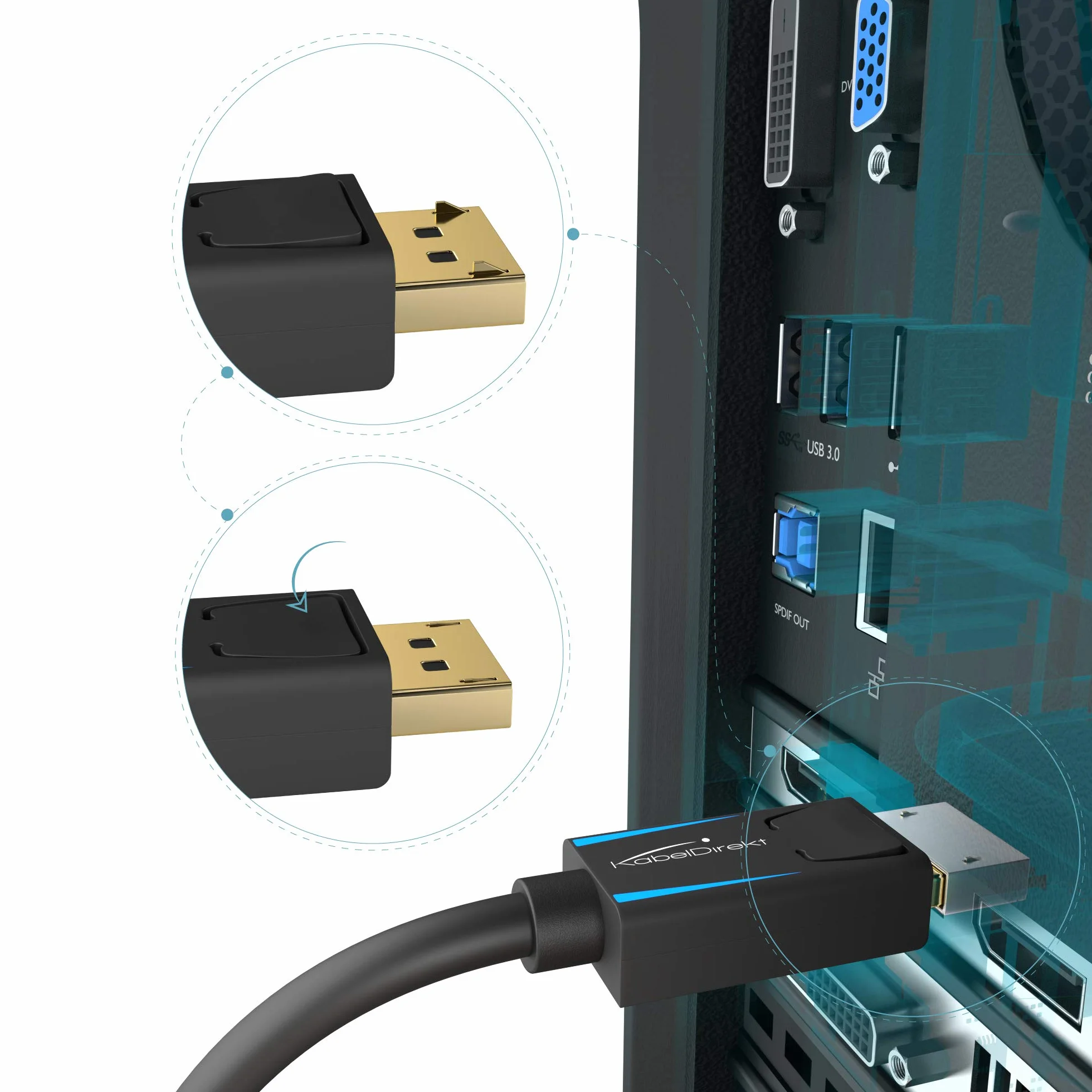 KabelDirekt – Kabel DisplayPort 4K & 8K – 10x2m | DisplayPort 1.4, 8K@60Hz na komputerach PC, monitorach