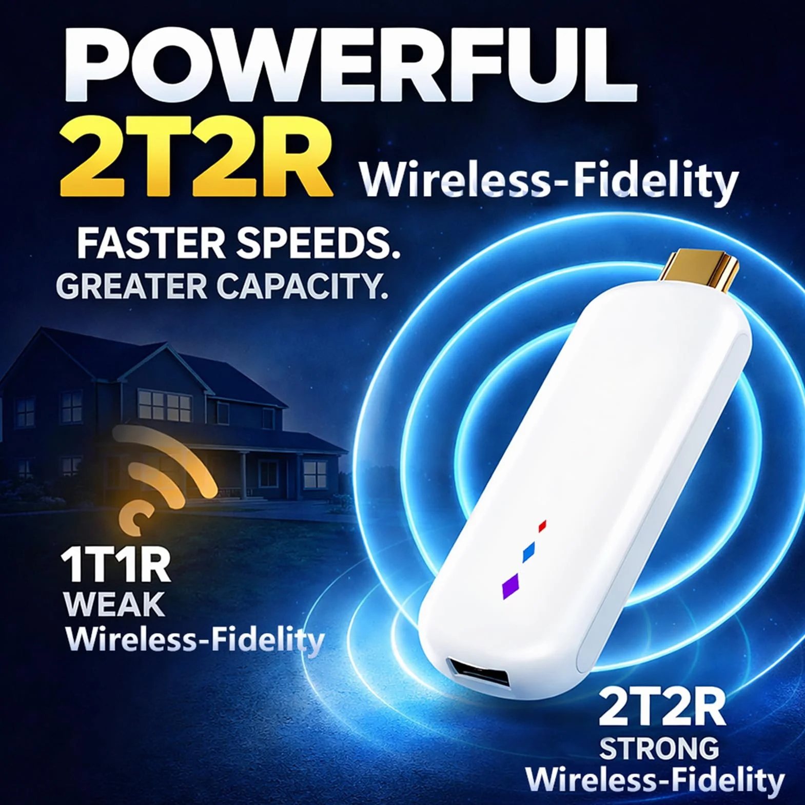 TV Box dla Systemu Android 14, Odtwarzacz Multimediów Strumieniowych 4K Ultra HD, 2 GB RAM i 16 GB ROM, Smart Box z funkcją Zdalnego Dostępu Głosowego, Obsługa TV Stick 2,4