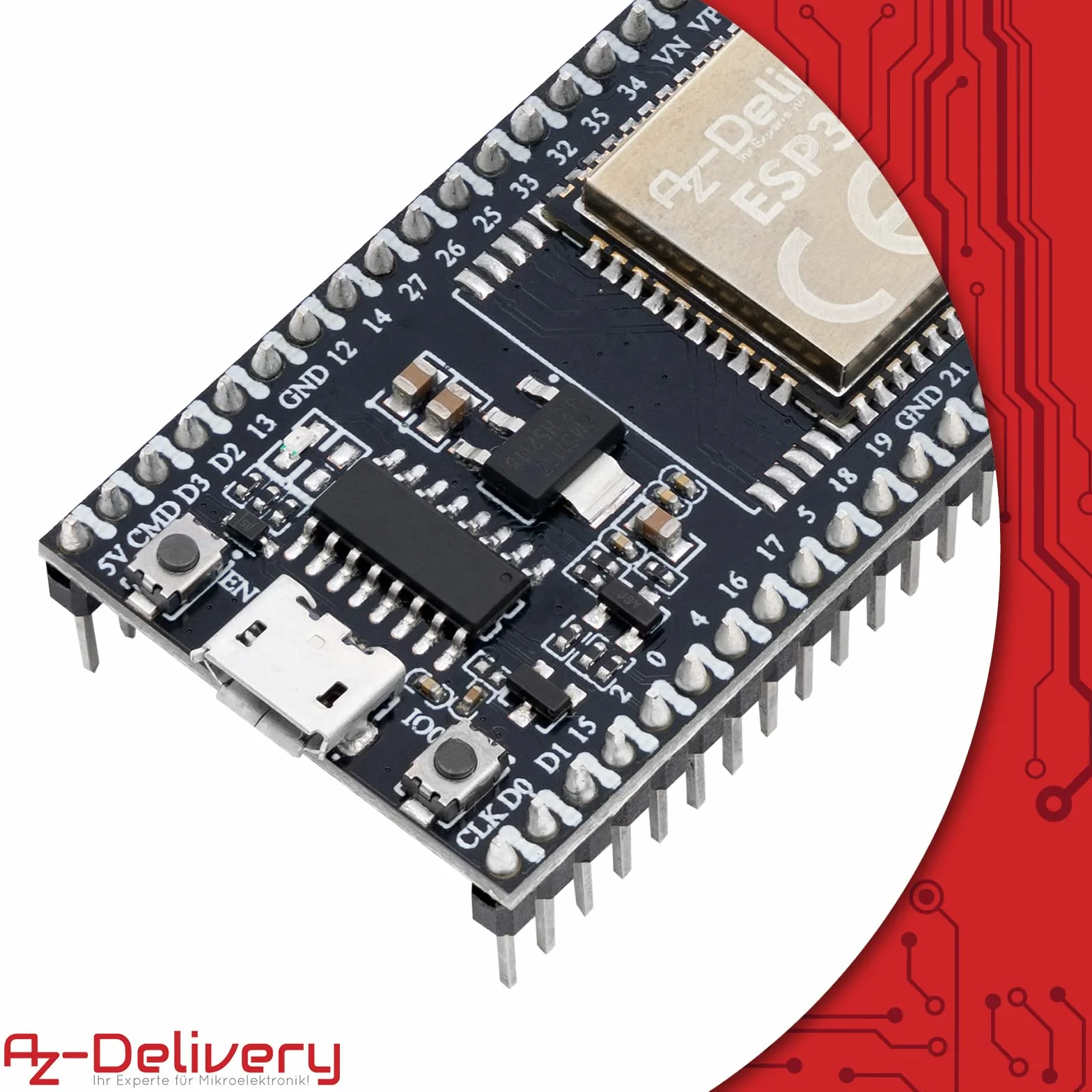AZDelivery ESP32S Dev Kit C V4 NodeMCU WLAN WiFi Development Board kompatybilna z Arduino wraz z e-bookiem! (następca modułu ESP32S Dev Kit C V2)