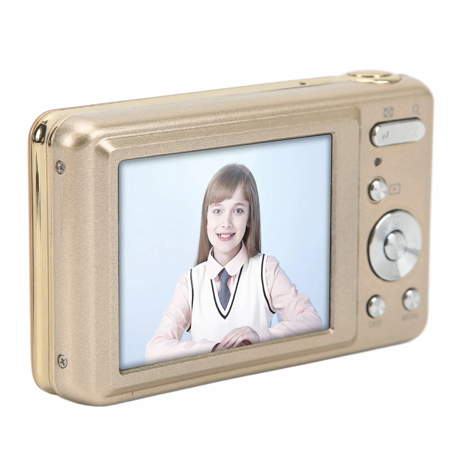 48MP Mini Aparat Cyfrowy, 2.7-calowy 8-krotny Zoom Optyczny Kamera Wideo do Vlogowania, Ekran LCD, Aparat do Selfie dla Dzieci z Torbą do Przechowywania dla Studentów, Dzieci, Nastolatków(Złoto)