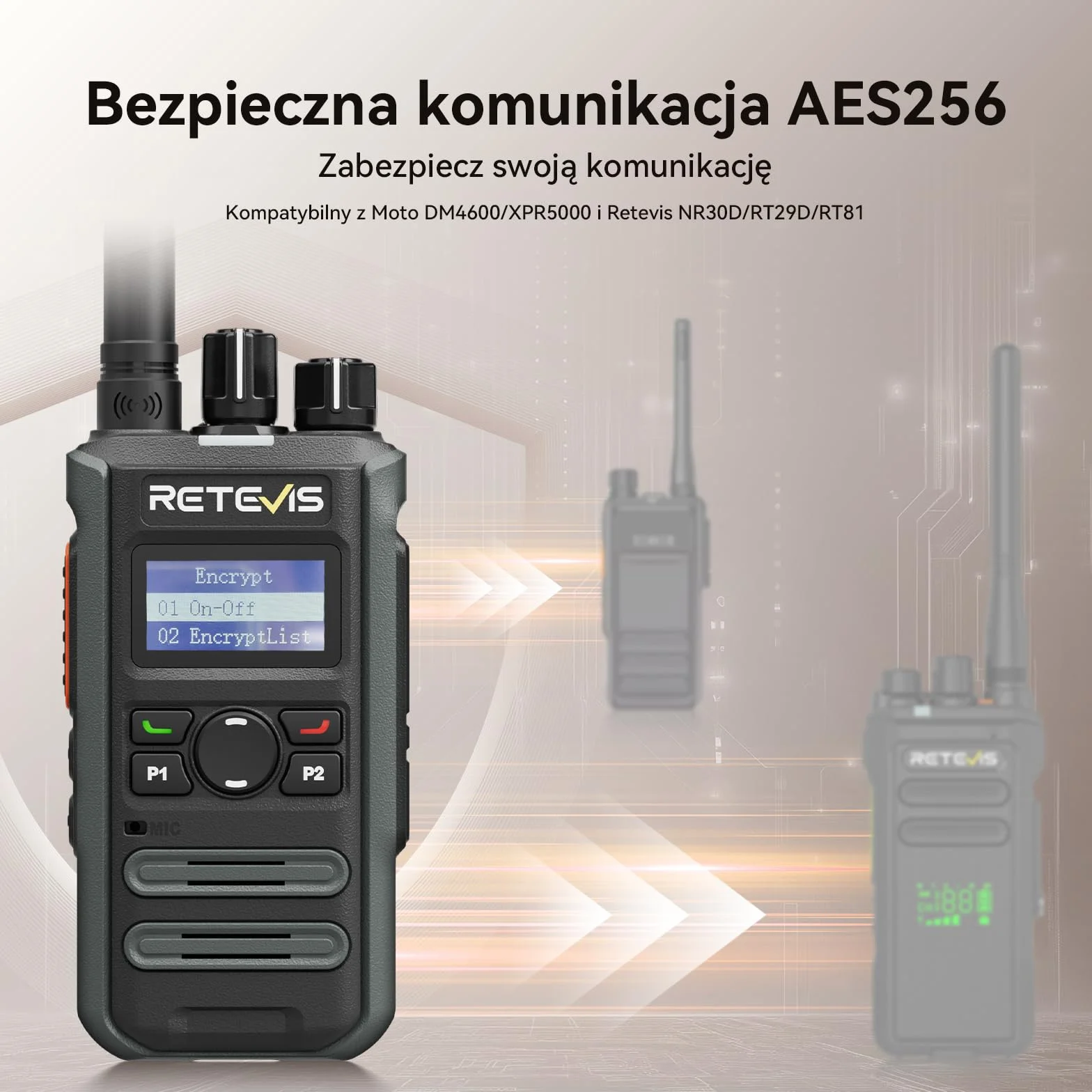 Retevis MateTalk P3 Cyfrowe Krótkofalówki z Szybkim Ładowaniem, Połączenia Grupowe Dalekiego Zasięgu, Ekran LCD, Miniaturowe Radiotelefony do Handlu Detalicznego (2 sztuki)
