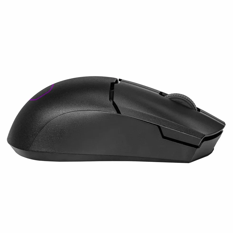 Cooler Master MM712 RGB LED Hybrydowa Bezprzewodowa Mysz do Gier 59g - Sensor Optyczny 19K DPI PAW3370, Przełączniki Optyczne 70mln Kliknięć, System On-The-Fly, MasterPlus+ (38K DPI, tylko PC); Czarna