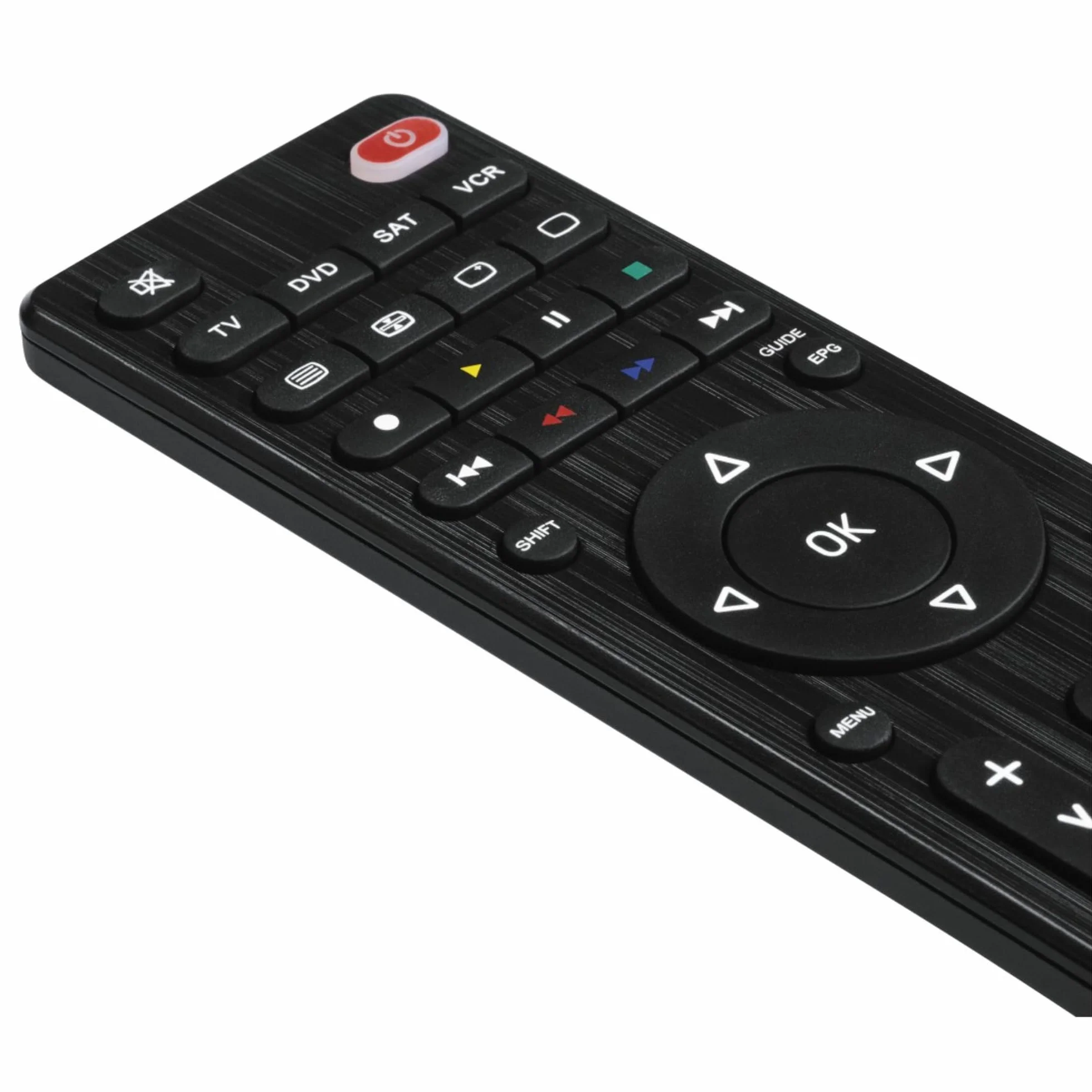 Hama Uniwersalny pilot 4w1 (zakres 10m, zdalne sterowanie 4 urządzeniami, do telewizora, do TV, 2 baterie AA, 17.5x4.5x2 cm) czarny