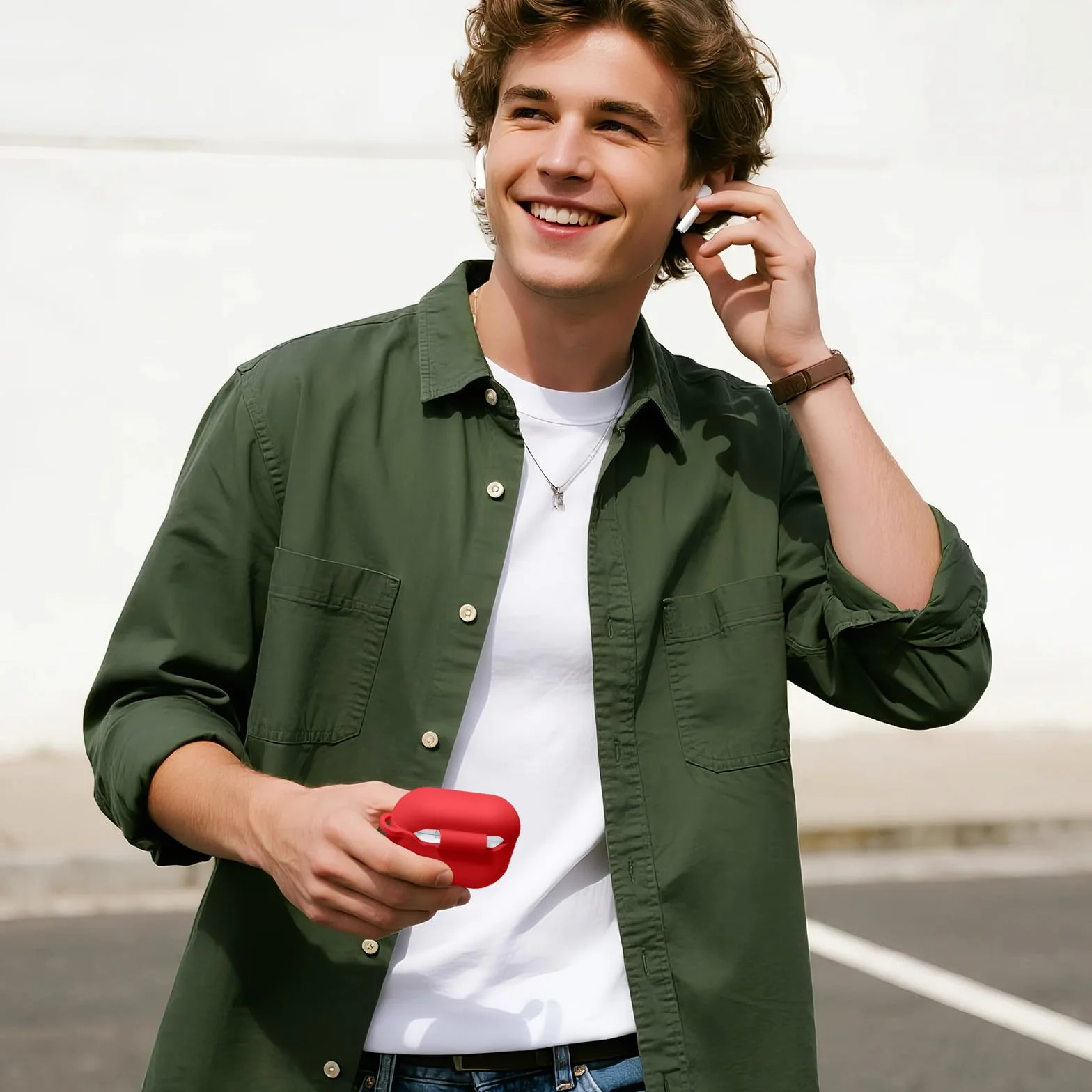 Maledan Kompatybilny z etui AirPods Pro 3 Case 2025 - Odporny na wstrząsy miękki silikonowy futerał ochronny do Apple AirPods Pro 3 Generacja Płaszcz z zestawem do czyszczenia i karabińczykiem