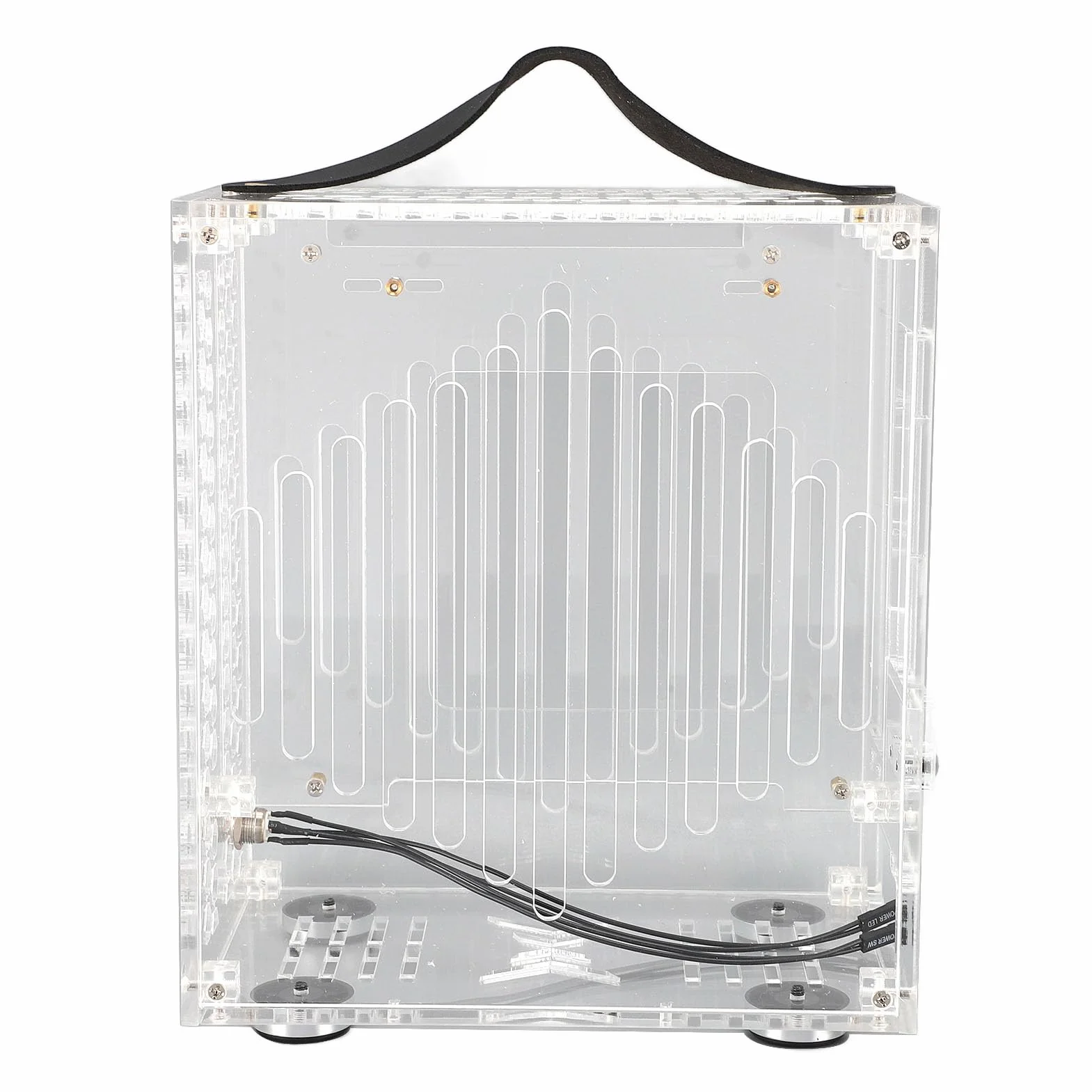 Alomejor Kompaktowa Obudowa Biurkowa Mini ITX z Przezroczystymi Panelami Akrylowymi do Biznesu i Gier 23x20,5x12cm (jasne)