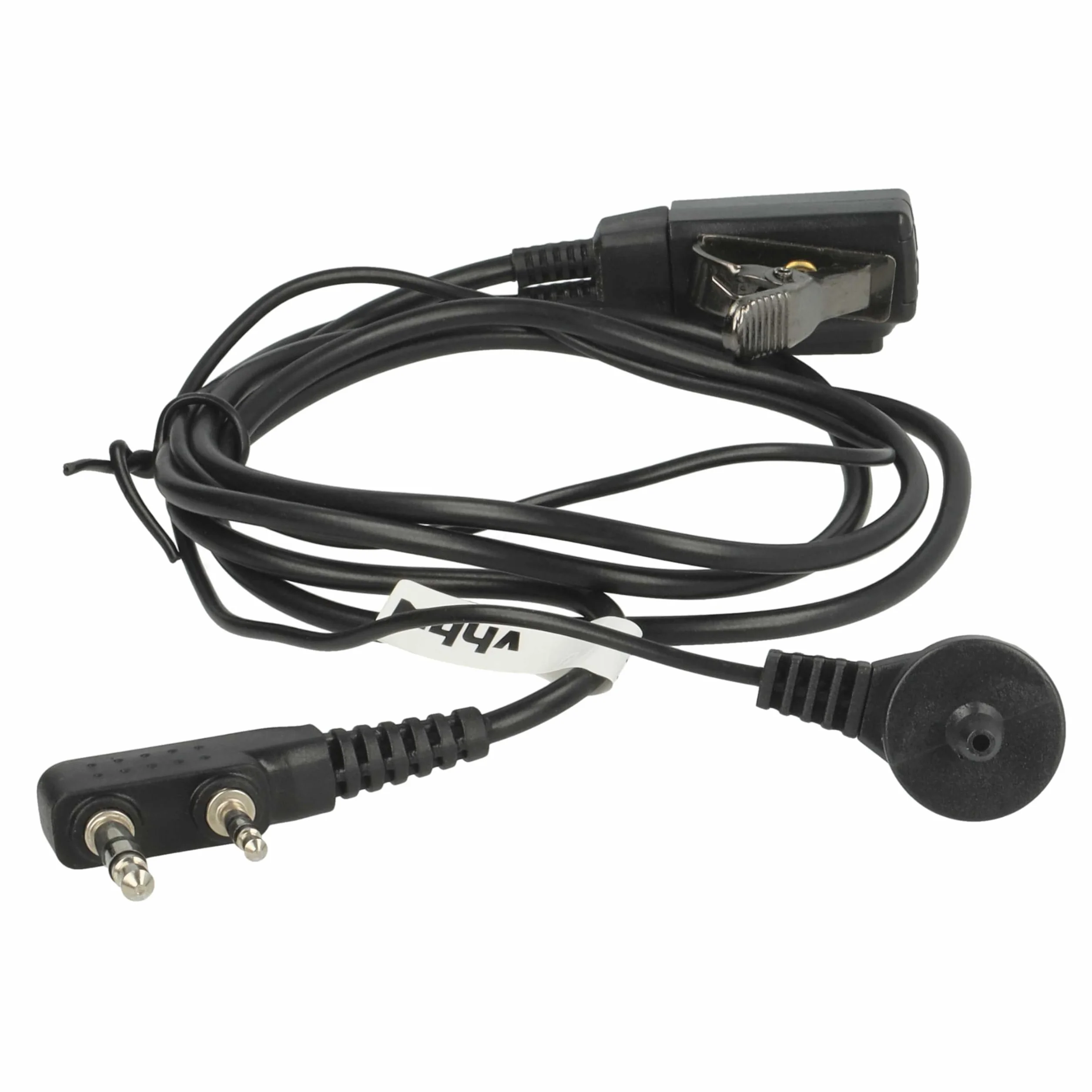 vhbw Zestaw słuchawkowy kompatybilny z Kenwood TK-3230XLS, TK-3230, TK-348, TK-340D, TK-340 radiotelefon - czarny, przezroczysty wąż akustyczny