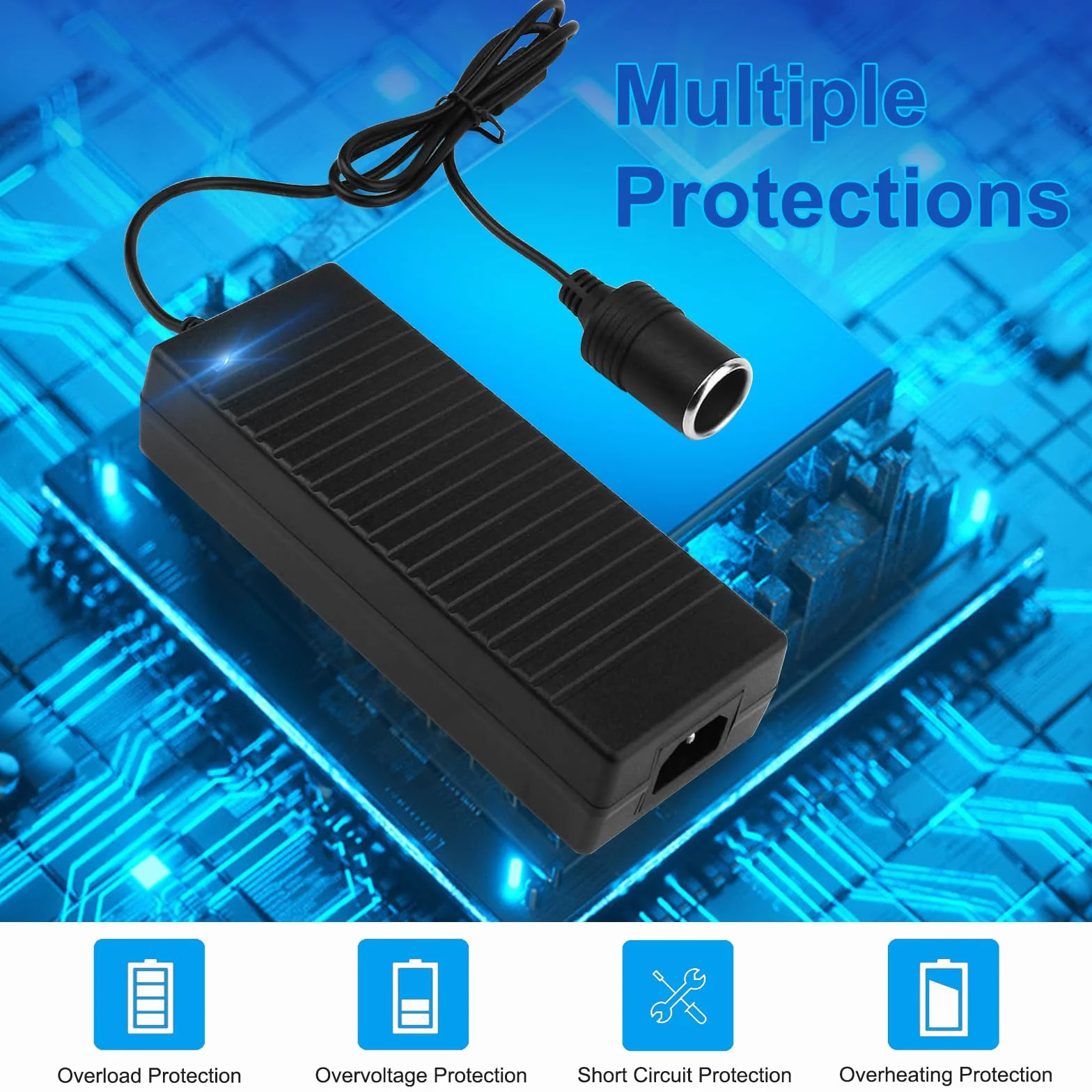 Przetwornica napięcia 230 V na 12 V 10 A 120 W AC-DC zasilacz sieciowy z zapalniczką samochodową